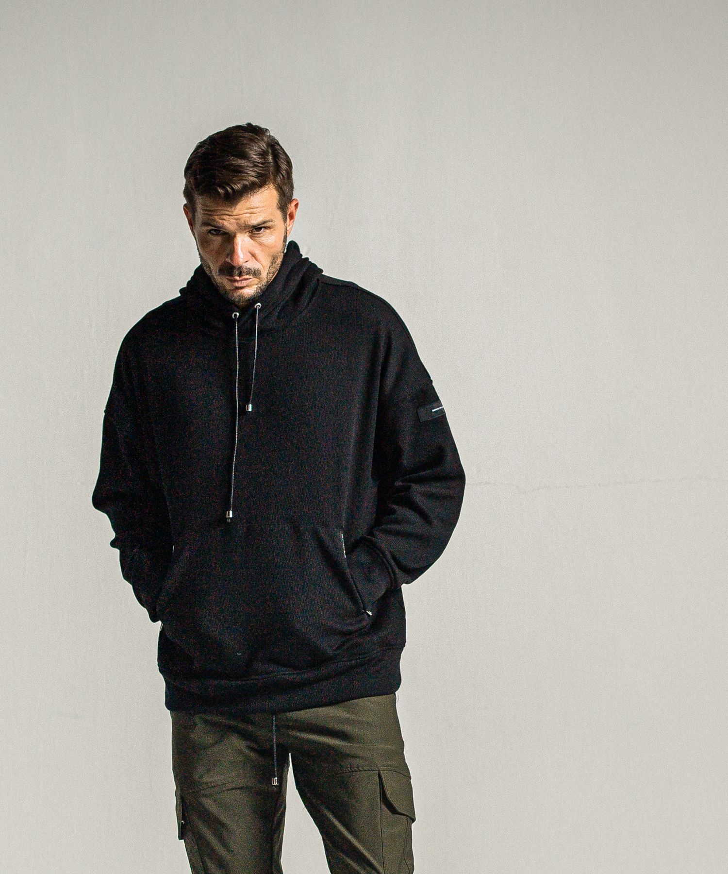 SHAGGY FLEECE THERMAL PULLOVER HOODIE / RC34-C-003 / 裏起毛サーマルパーカー / ブラック
