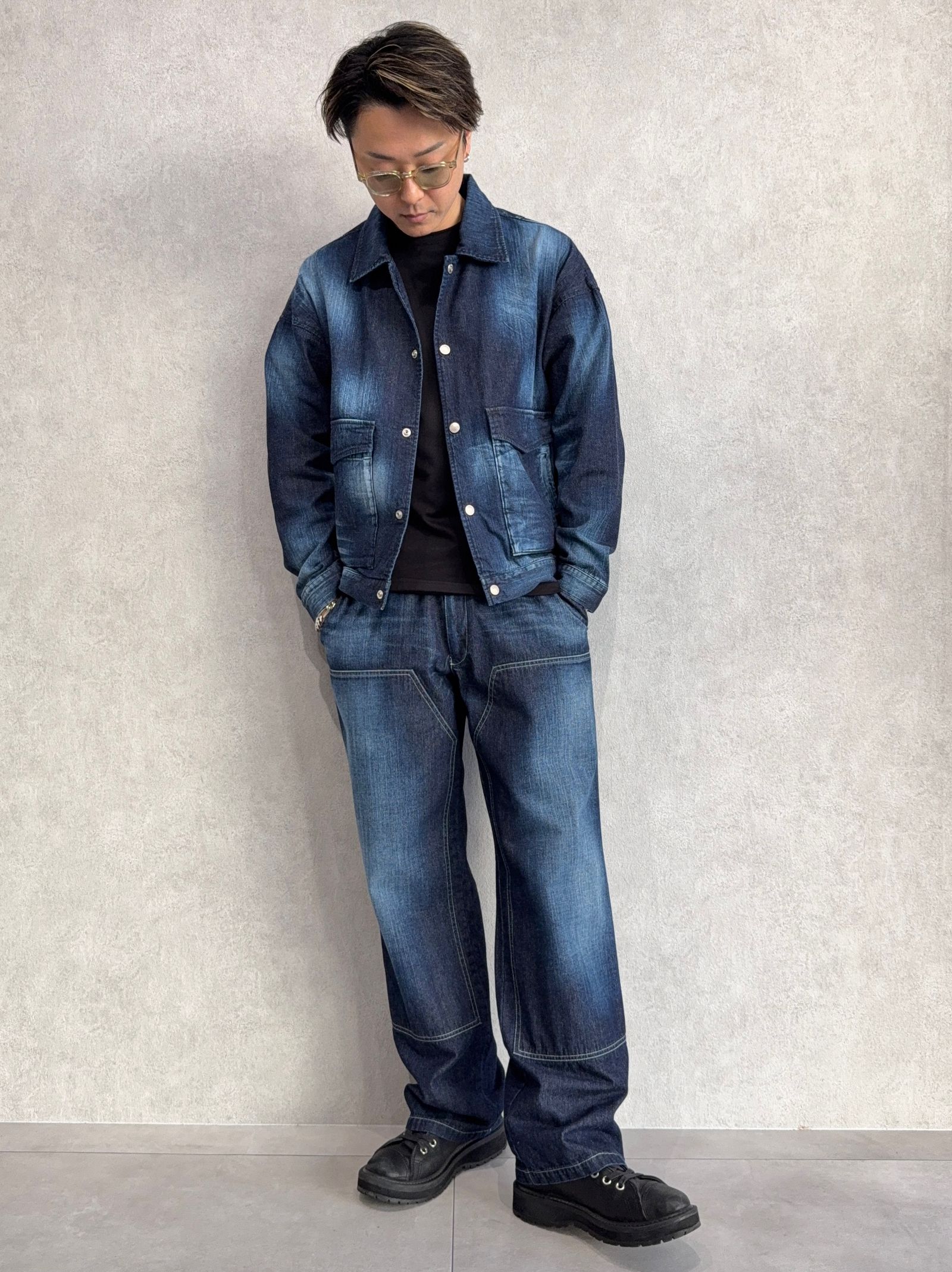 DOUBLE KNEE PT / RC39-ST-041 / ダブルニーワイドデニムパンツ / ダークインディゴ