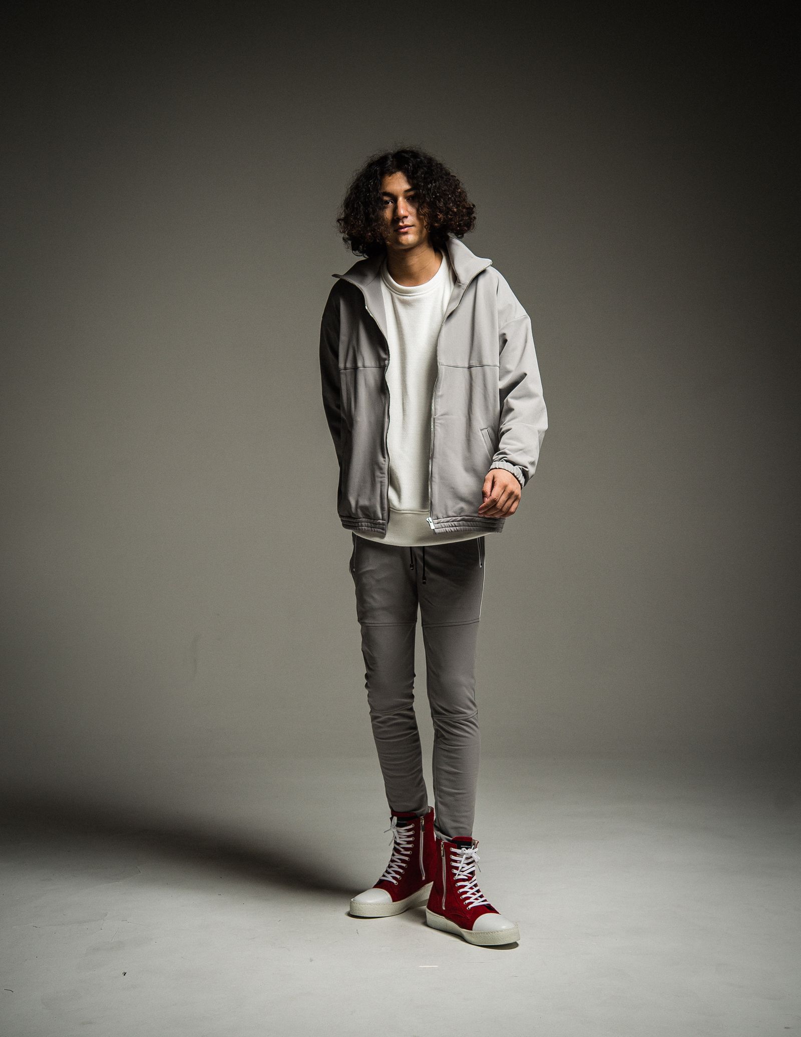 NYLON FLEECE OVER TRACK JK / RC22-C-009 / 裏起毛トラックジャケット / グレー