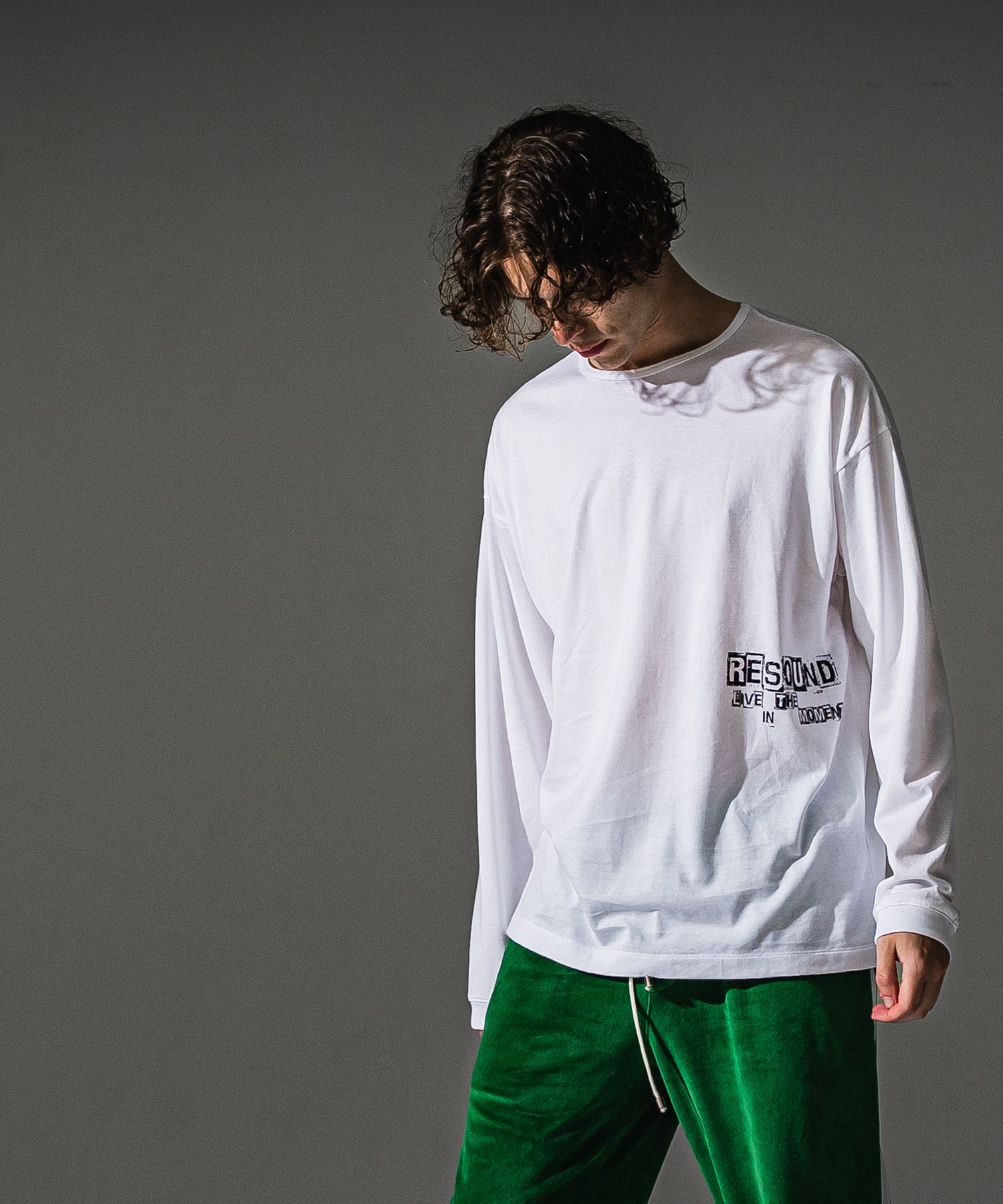 UK OVER LONGSLEEVE TEE / RC41-T-002 / オーバーサイズ長袖ロゴプリントTシャツ / ホワイト (7月中旬入荷予定)