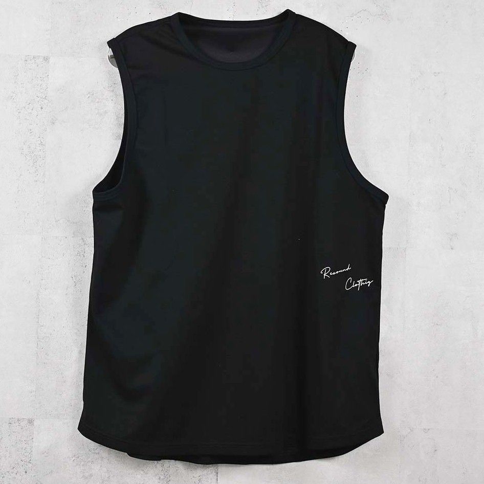 OVER NO SLEEVE / RC40-T-010 / サイドロゴメッシュノースリーブ / ブラック (6月上旬入荷予定)