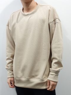 VELOURS FLEECE THERMAL LOOSE TRAINER / RC34-C-002 / 裏起毛サーマルトレーナー / ベージュ