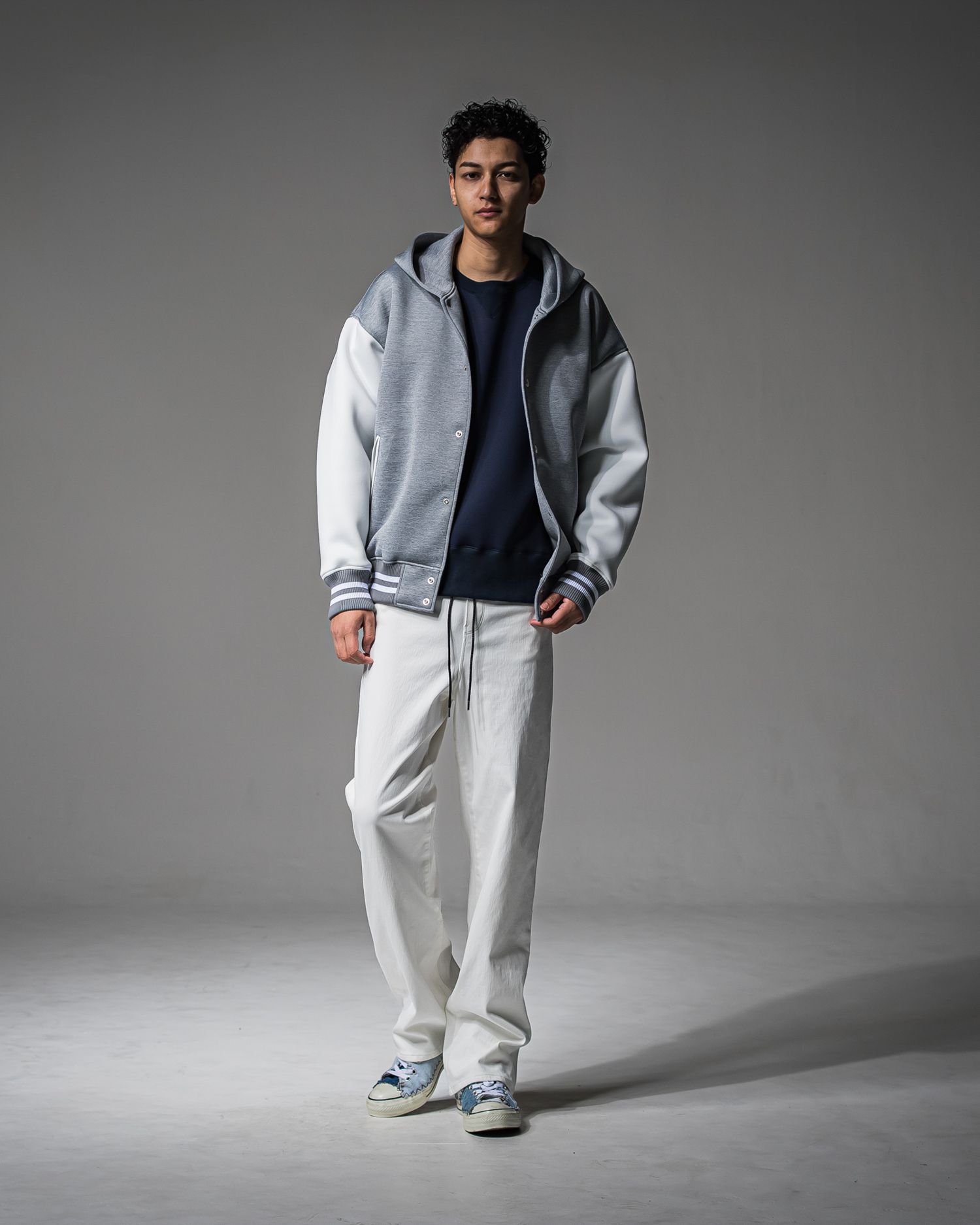 KING DENIM JERSEY / BASIC-ST-005 / デニムジャージ バギーワイドパンツ / ホワイト