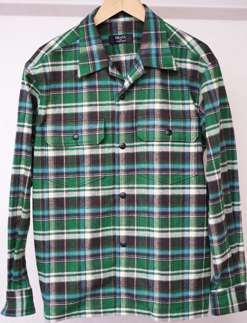 HEAVY FLANNEL JK / OR1-SH-002 / チェックシャツジャケット / グリーン (1月上旬入荷予定)