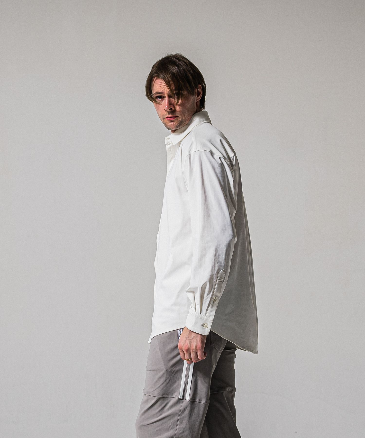 NYLON JACK SHIRTS / RC39-SH-001 / オーバーサイズナイロンシャツ / ホワイト (2月上旬入荷予定)