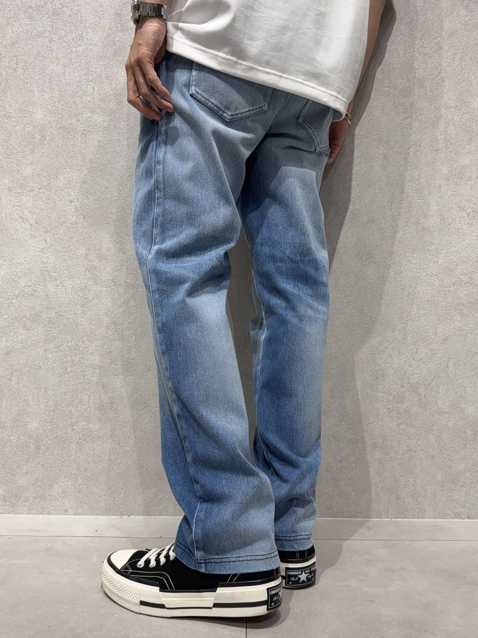 EDGE DENIM SEMI WIDE PT / RC40-ST-014WTD / デニムジャージセミワイドラインパンツ / ライトインディゴ