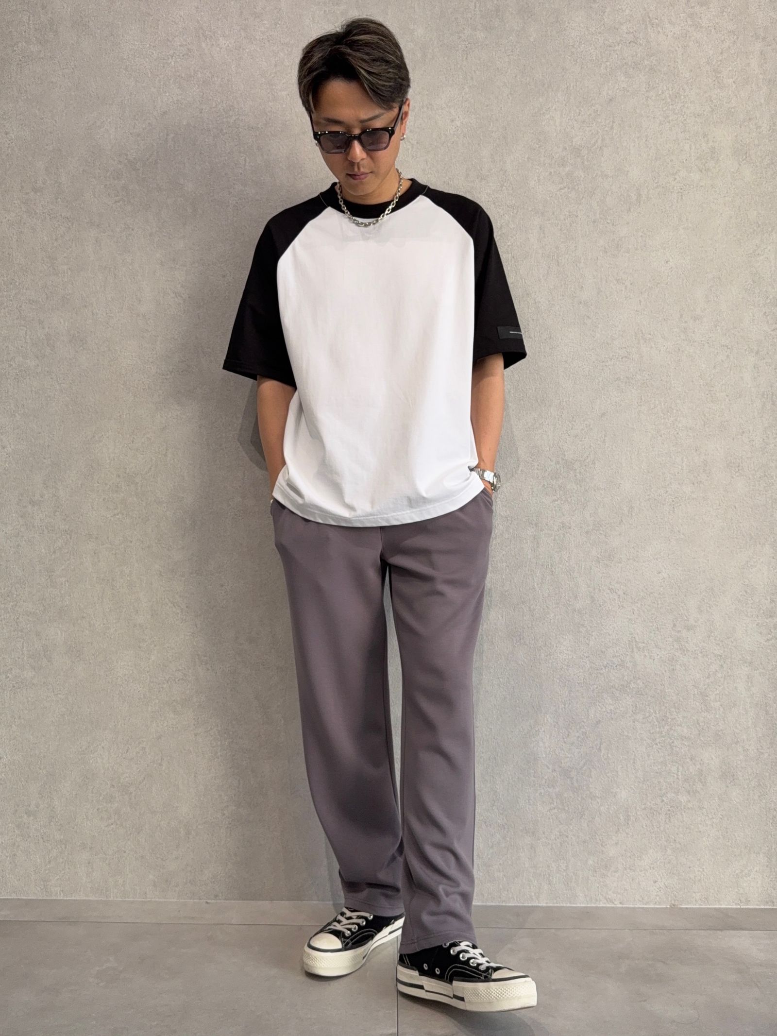 【RESOUND】アメカジなラグランTシャツに、綺麗なセミワイドパンツ