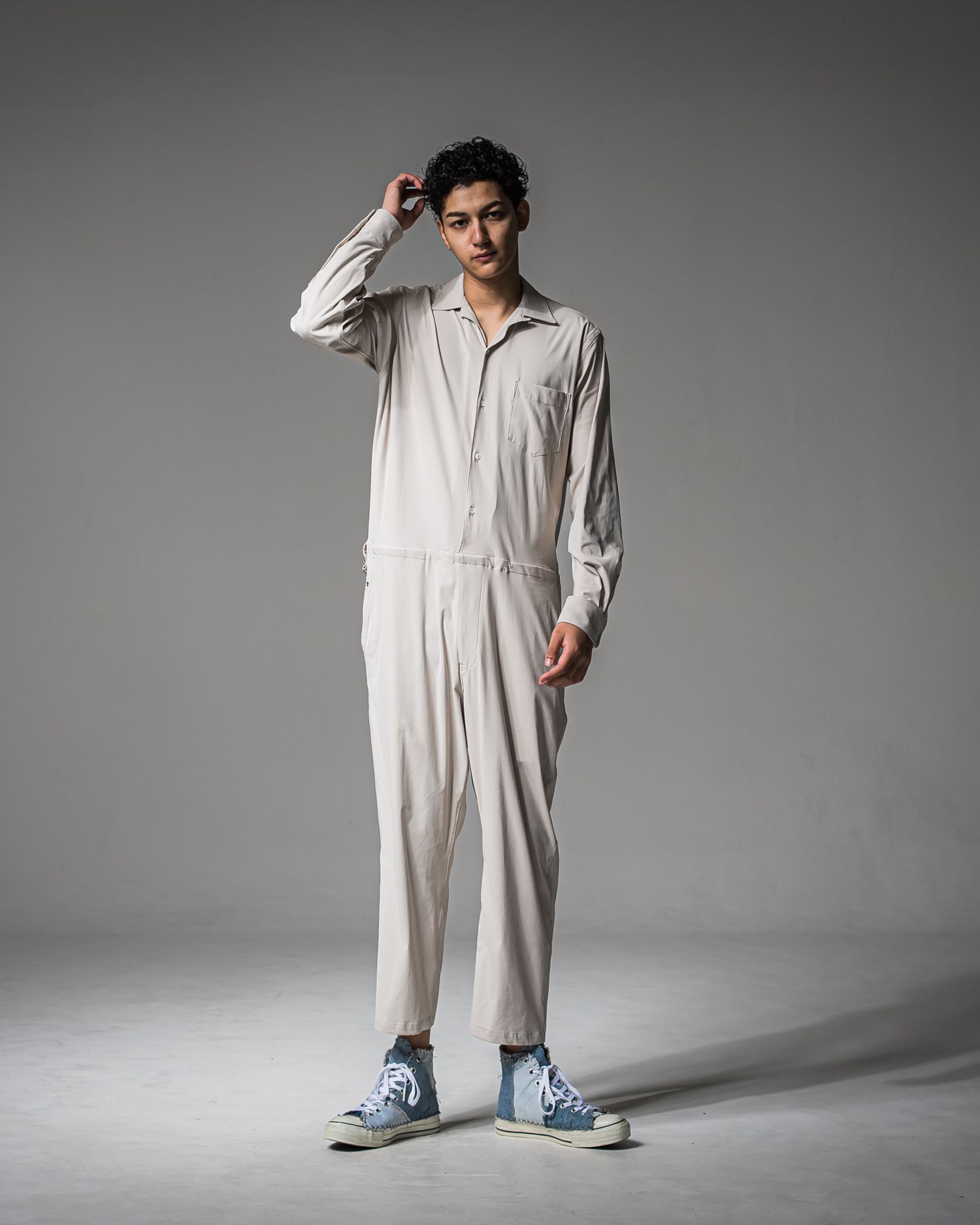 RAGE NYLON ALL IN ONE / DP1-TN-002 / 長袖シャツオールインワン / グレージュ (3月中旬入荷予定)