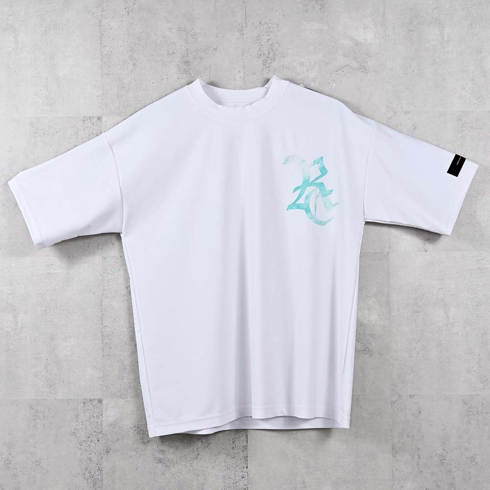 RC RUSH OVER T / RC40-T-009 / RCロゴラッシュガードビッグTシャツ / ホワイト×ブルーグリーン (6月上旬入荷予定)
