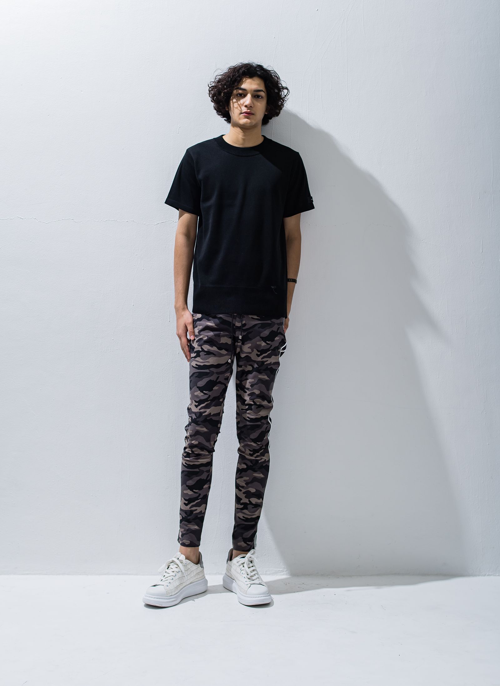 SILK HALF KNT / RC28-K-001 / 無地半袖サマーニット / ブラック