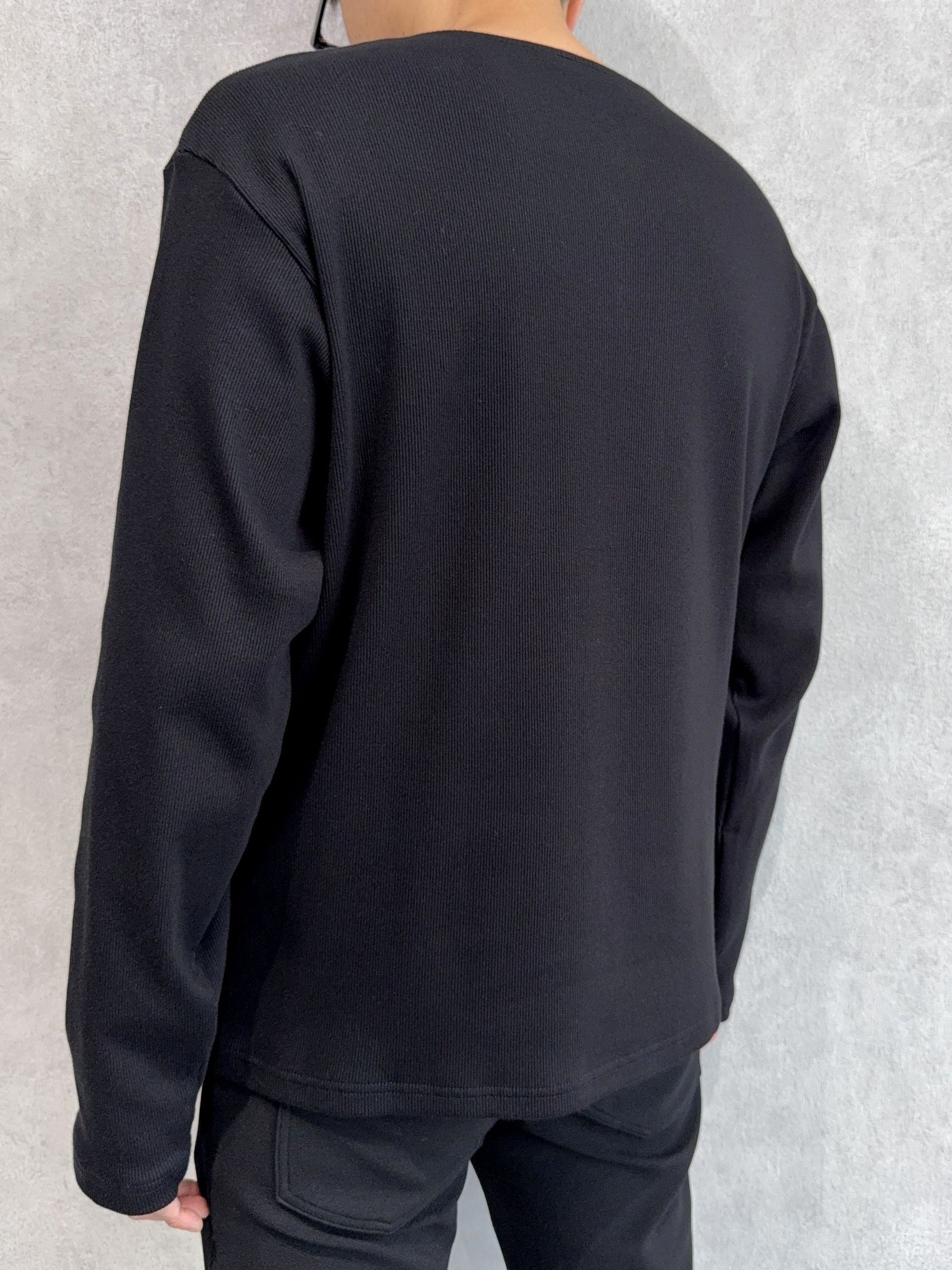 RIB HENRY LONGSLEEVE / RC41-T-005 / リブヘンリーネック長袖Tシャツ / ブラック