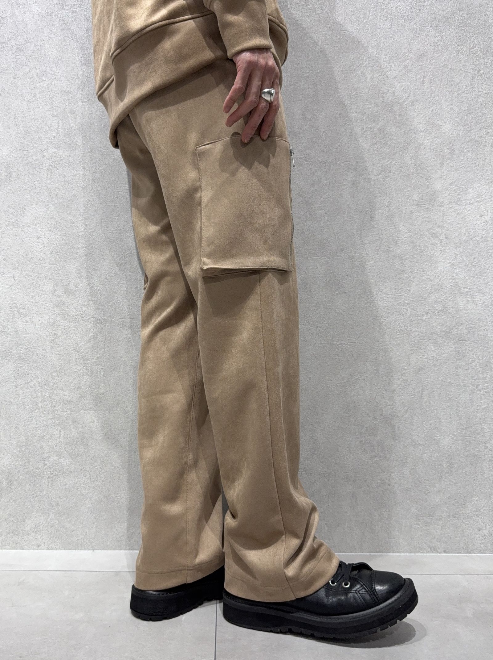 DAVID CARGO PANTS / RC38-ST-040 / スエードワイドカーゴパンツ / ブラウン
