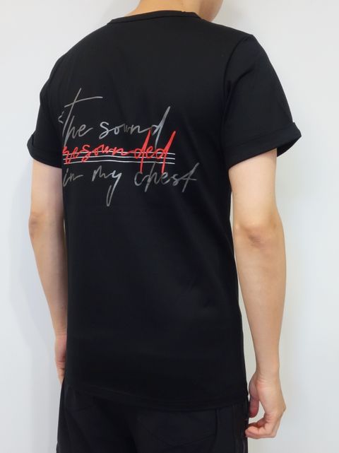 MESSAGE CHEST ROLL UP JERSEY TEE / RC20-T-003 / バックプリントTシャツ ※