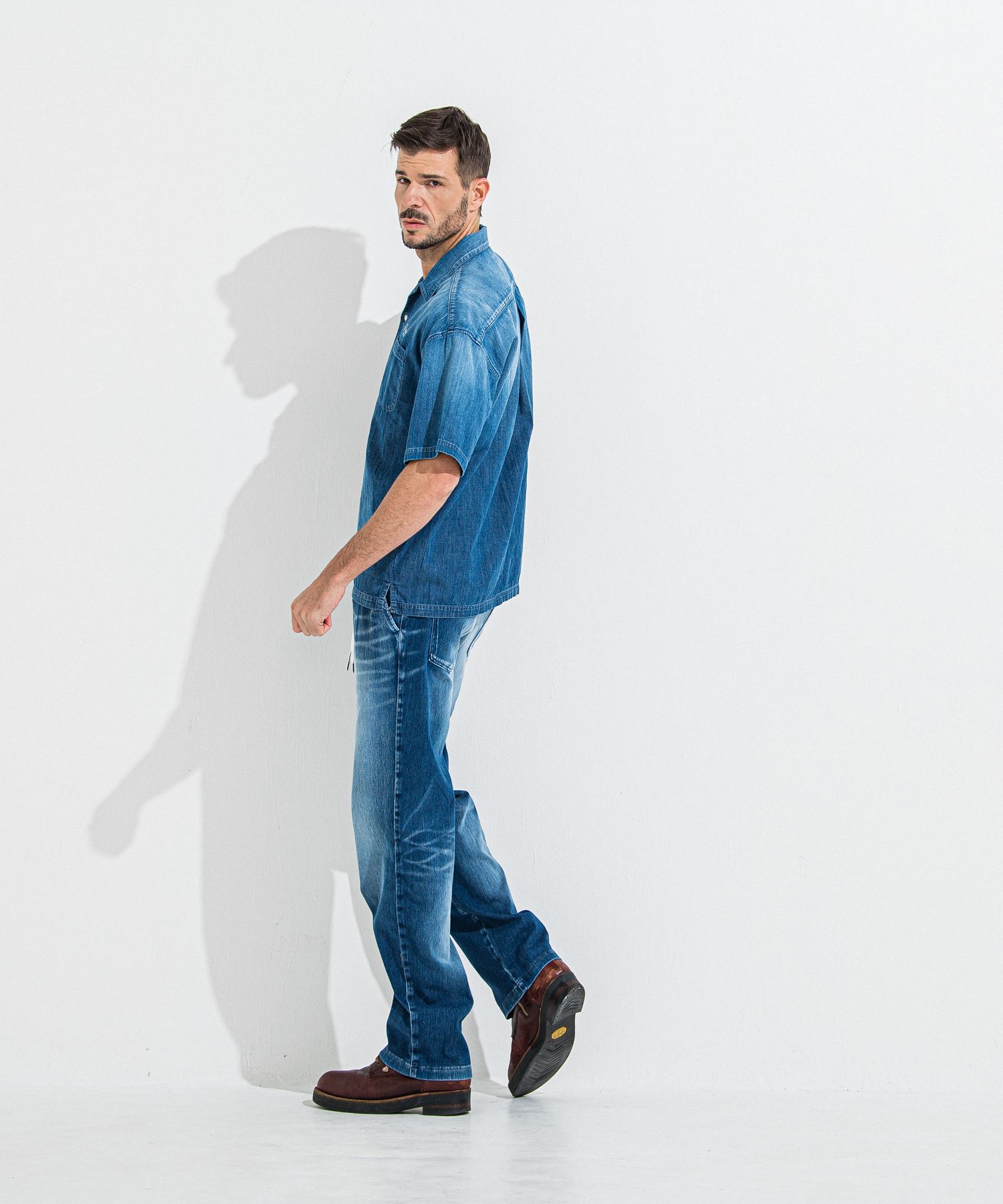 DENIM JERSEY WIDE PT / RC36-ST-016WTD / ライトオンスデニムジャージワイドパンツ / ダークインディゴ