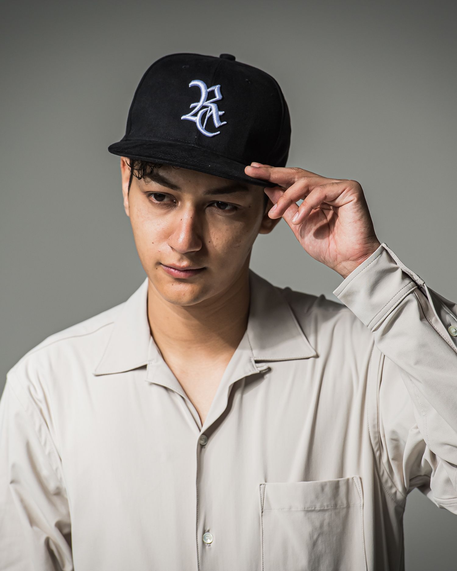 SUEDE RC BB CAP / RC37-CAP-001 / スエードエコレザーべースボールキャップ / ブラック×ホワイト (9月上旬入荷予定)