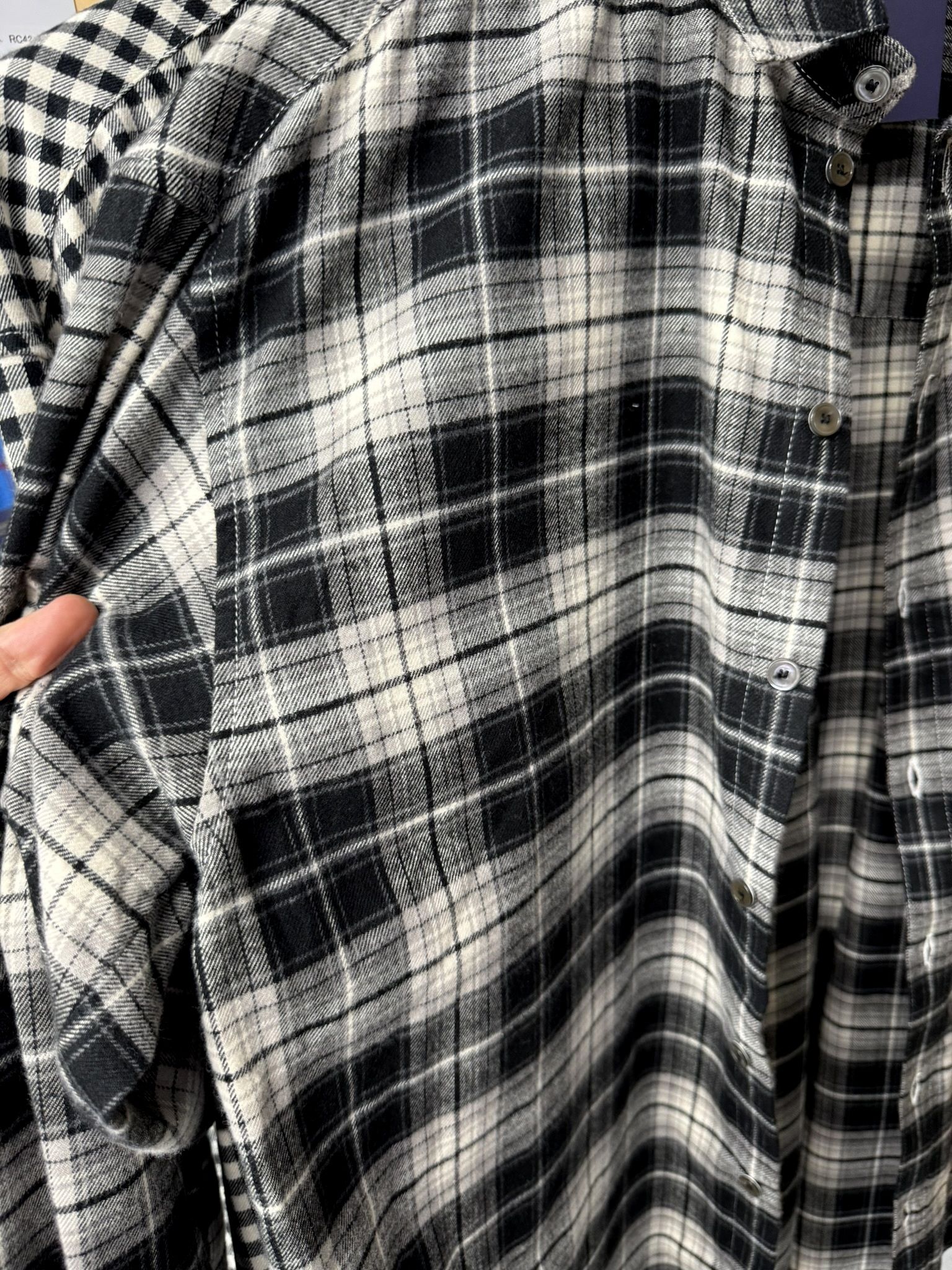 FLANNEL JACK SHIRTS / RC42-SH-001 / オーバーサイズフランネルチェックシャツ / ブラック (1月上旬入荷予定)