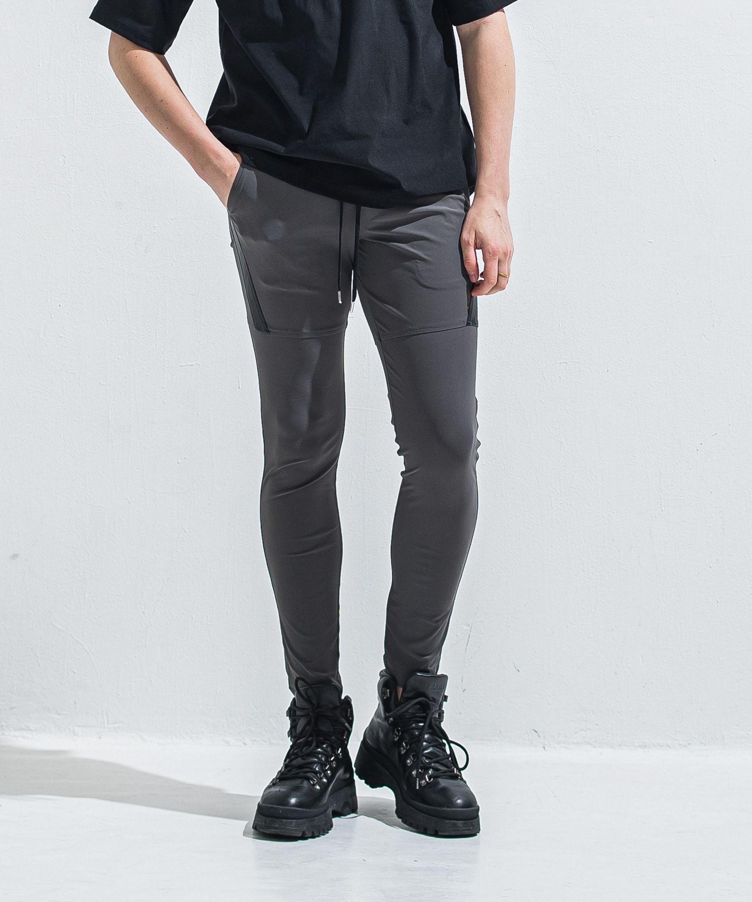 TYLER NYLON PANTS / RC40-ST-026 / レザーラインナイロンパンツ / チャコール (5月中旬入荷予定)