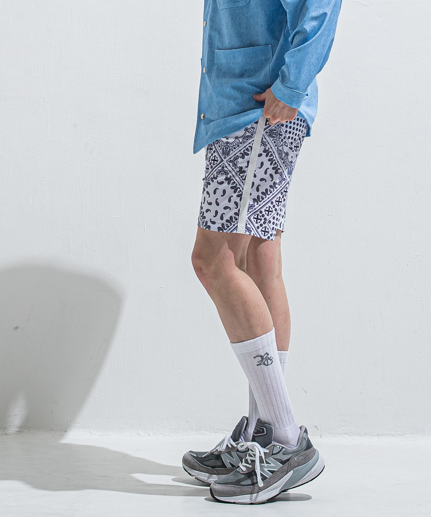 RUSH SHORTS / RC40-HP-002 / ラッシュガードショーツ / バンダナホワイト (5月下旬入荷予定)