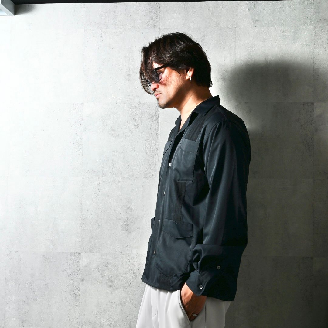 GUAYABERA SHIRTS / DP1-SH-002 / キューバシャツ / ブラック (3月中旬入荷予定)