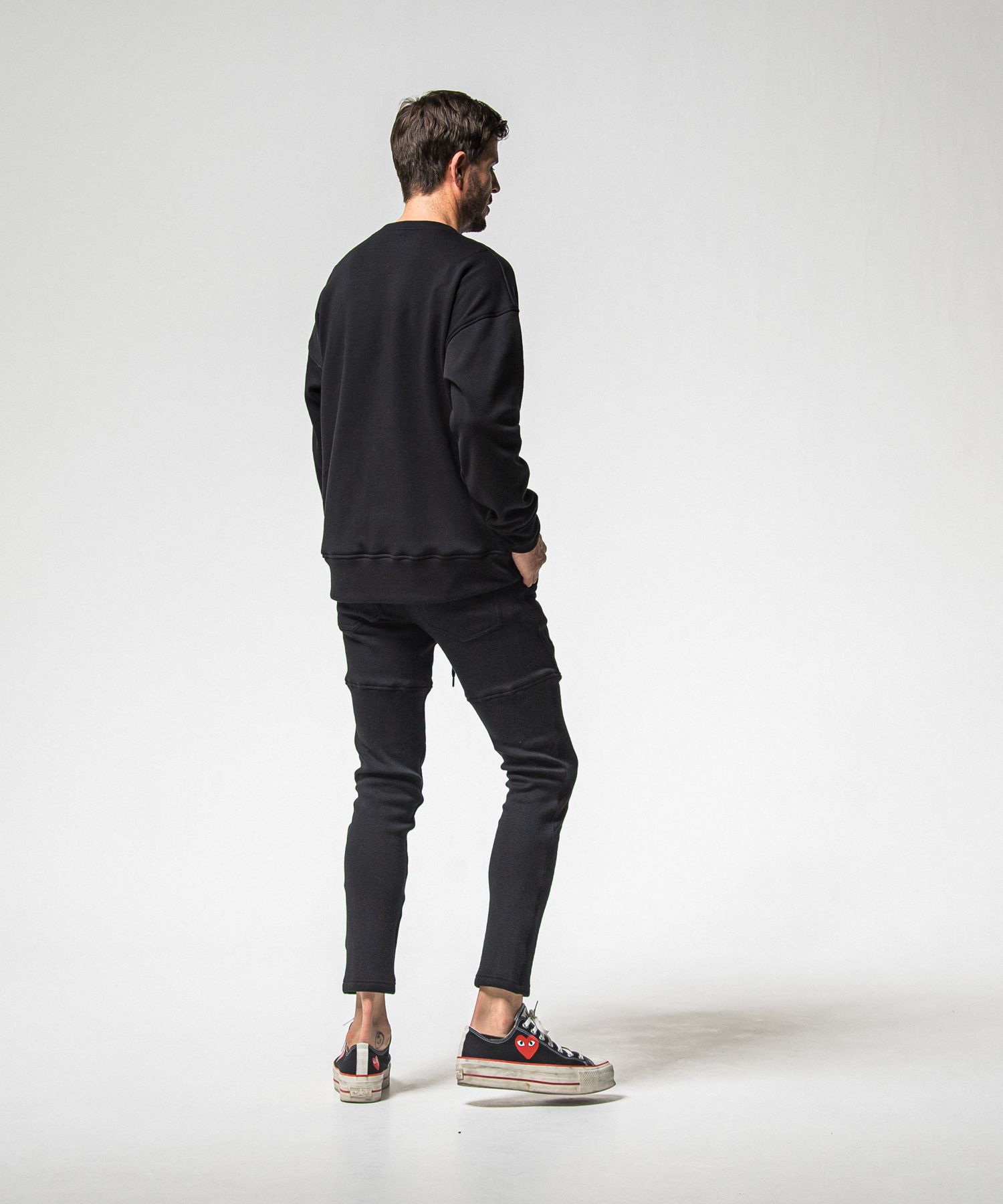 VELOURS FLEECE TYLER PANTS / RC38-ST-026H / 裏起毛スウェットラインパンツ / ブラック (11月中旬入荷予定)