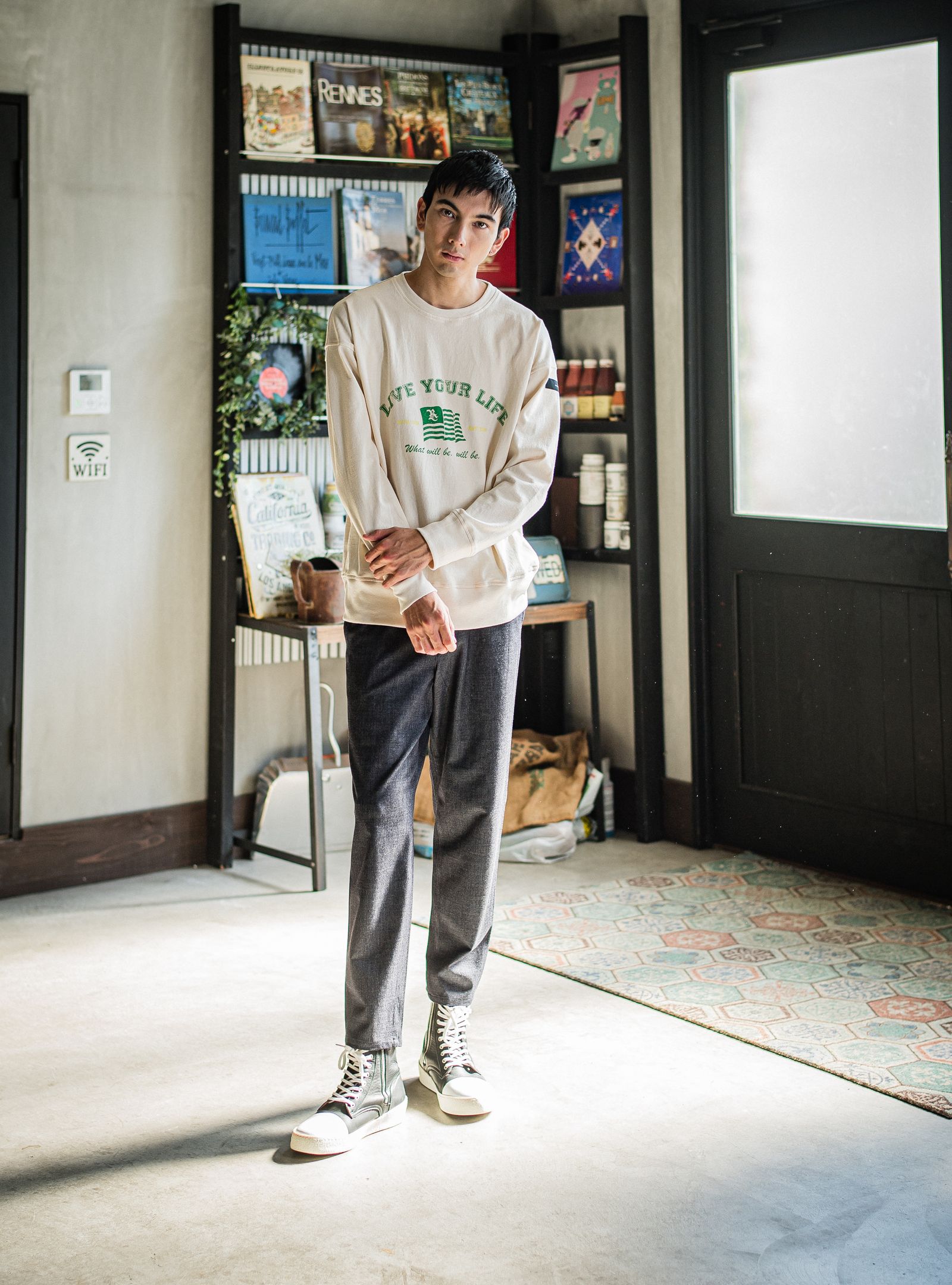 PAT WIDE EASY PANTS / RC31-ST-036 / ベルト付きテーパードワイドパンツ / デニム