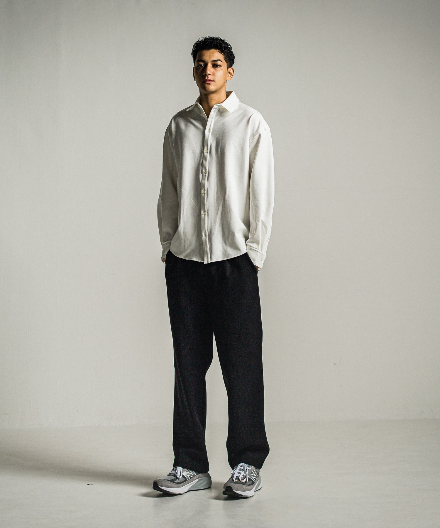 MELTON WIDE TUCK PANTS / RC34-ST-016WT / メルトンワイドタックパンツ / ブラック