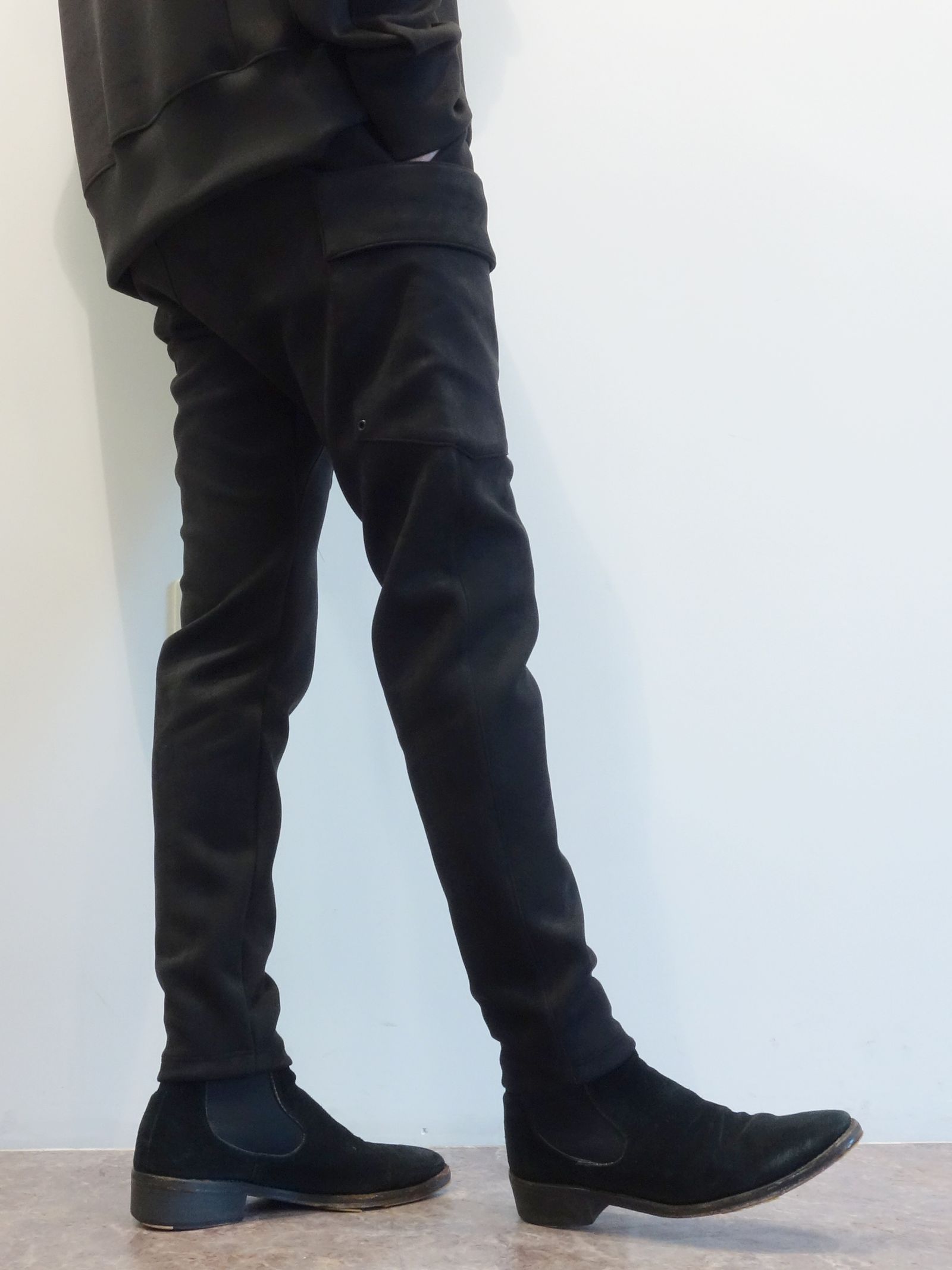 SUEDE JERSEY GR PT / OR1-ST-004 / スエードジャージギアカーゴパンツ / ブラック