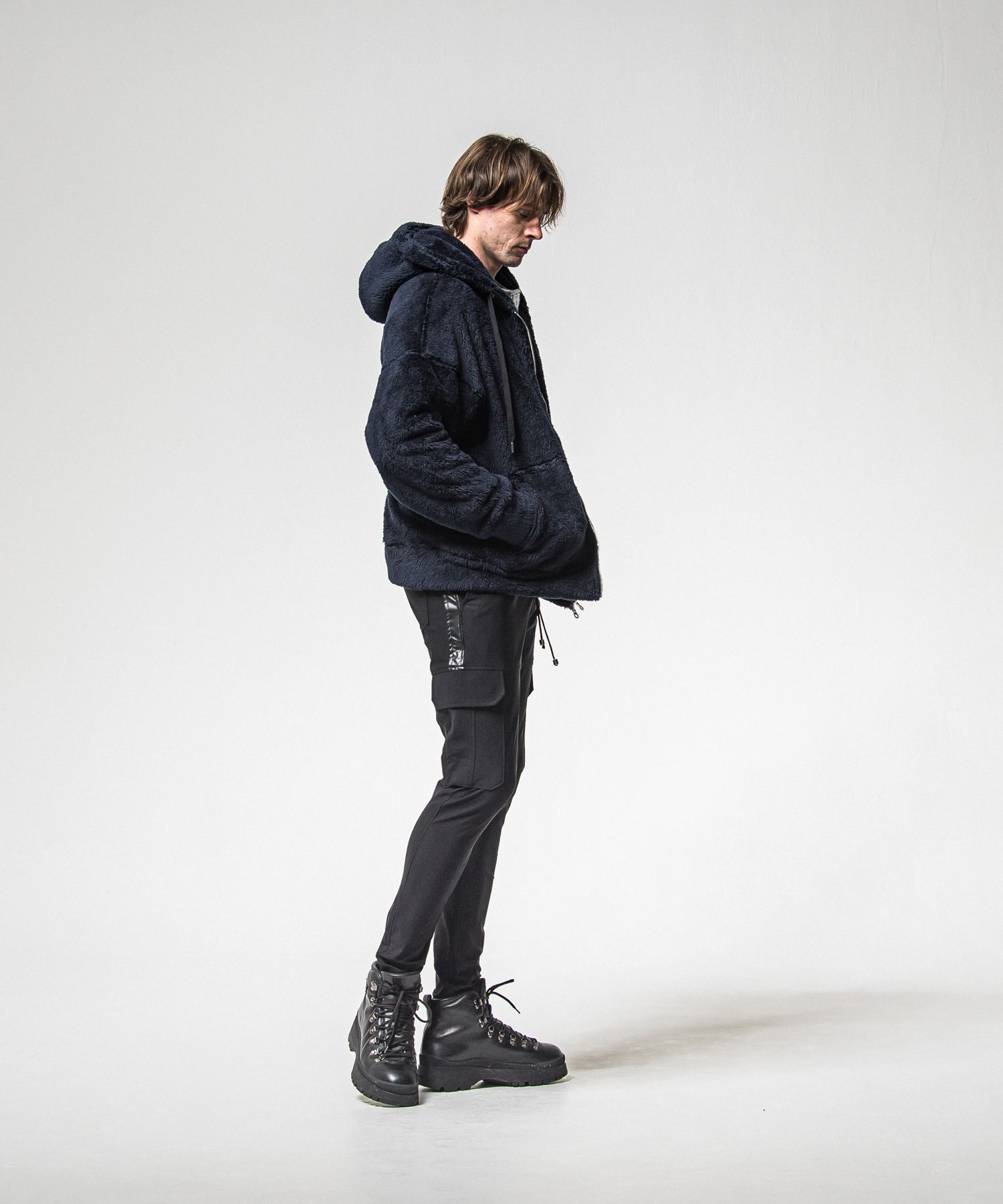 BOA ZIP LOOSE HOODIE / RC38-C-007 / ボアジップパーカー / ネイビー (11月中旬入荷予定)