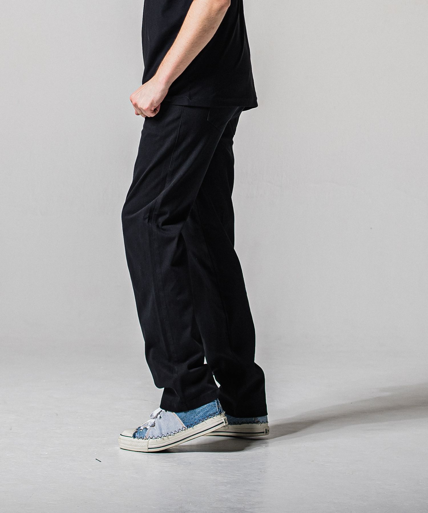 DENIM JERSEY WIDE PT / RC39-ST-016WTD / ライトオンスデニムジャージ ワイドパンツ / ブラック (1月下旬入荷予定)