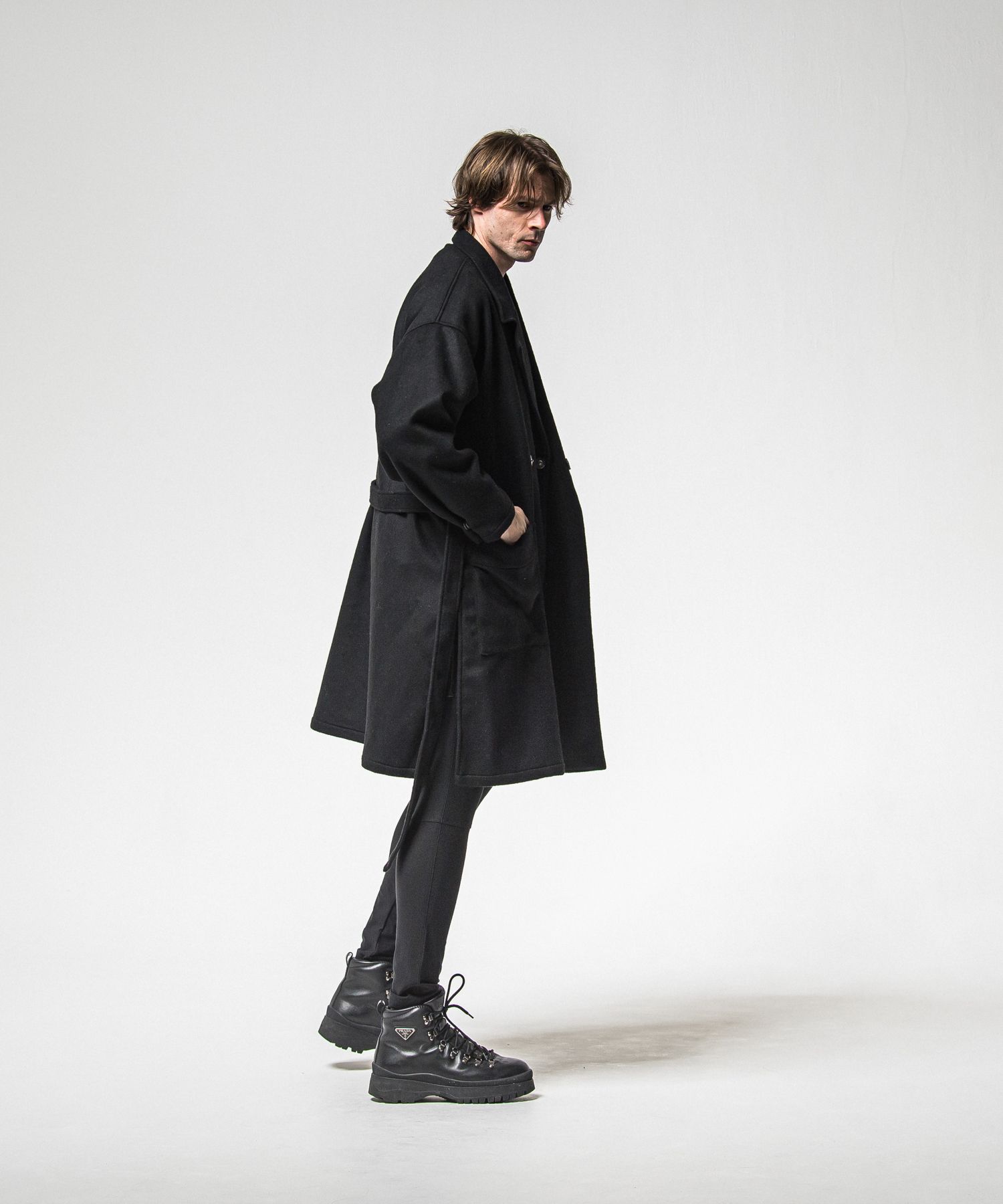 GOWN OVER COAT / RC38-JK-004 / オーバーサイズガウンコート / ブラック (11月上旬入荷予定)