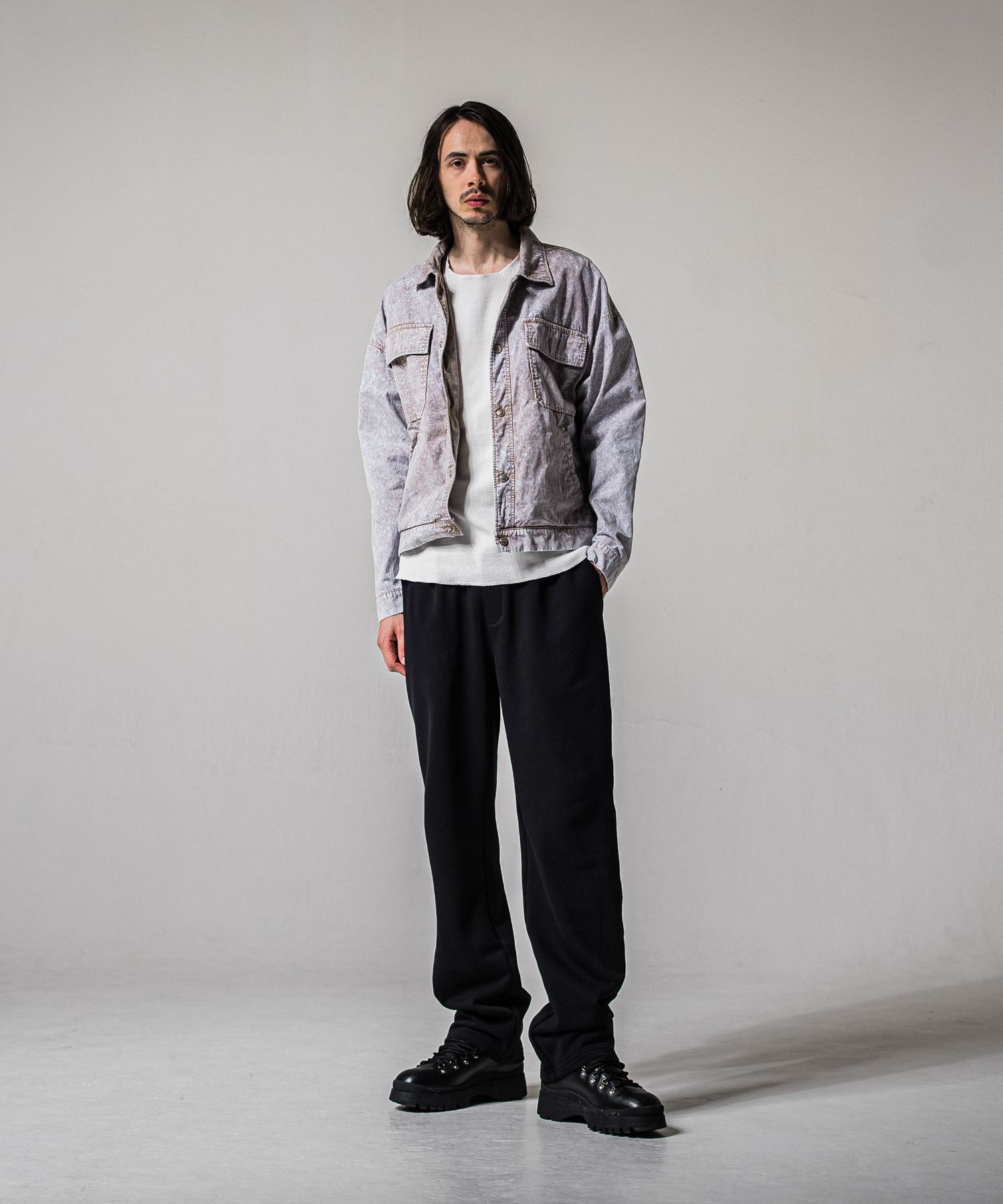 AZE WIDE TUCK PANTS / RC39-ST-016WT2 / 高機能畦編みニットワイドタックパンツ / ブラック (1月中旬入荷予定)