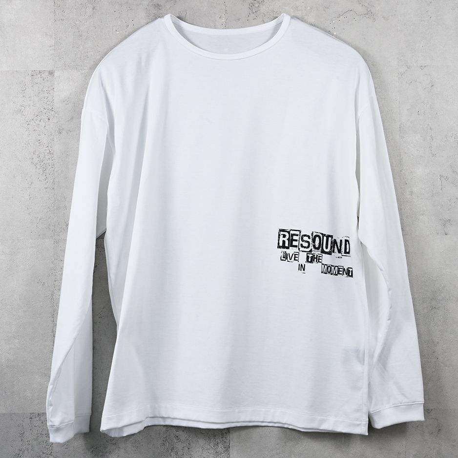 UK OVER LONGSLEEVE TEE / RC41-T-002 / オーバーサイズ長袖ロゴプリントTシャツ / ホワイト (7月中旬入荷予定)