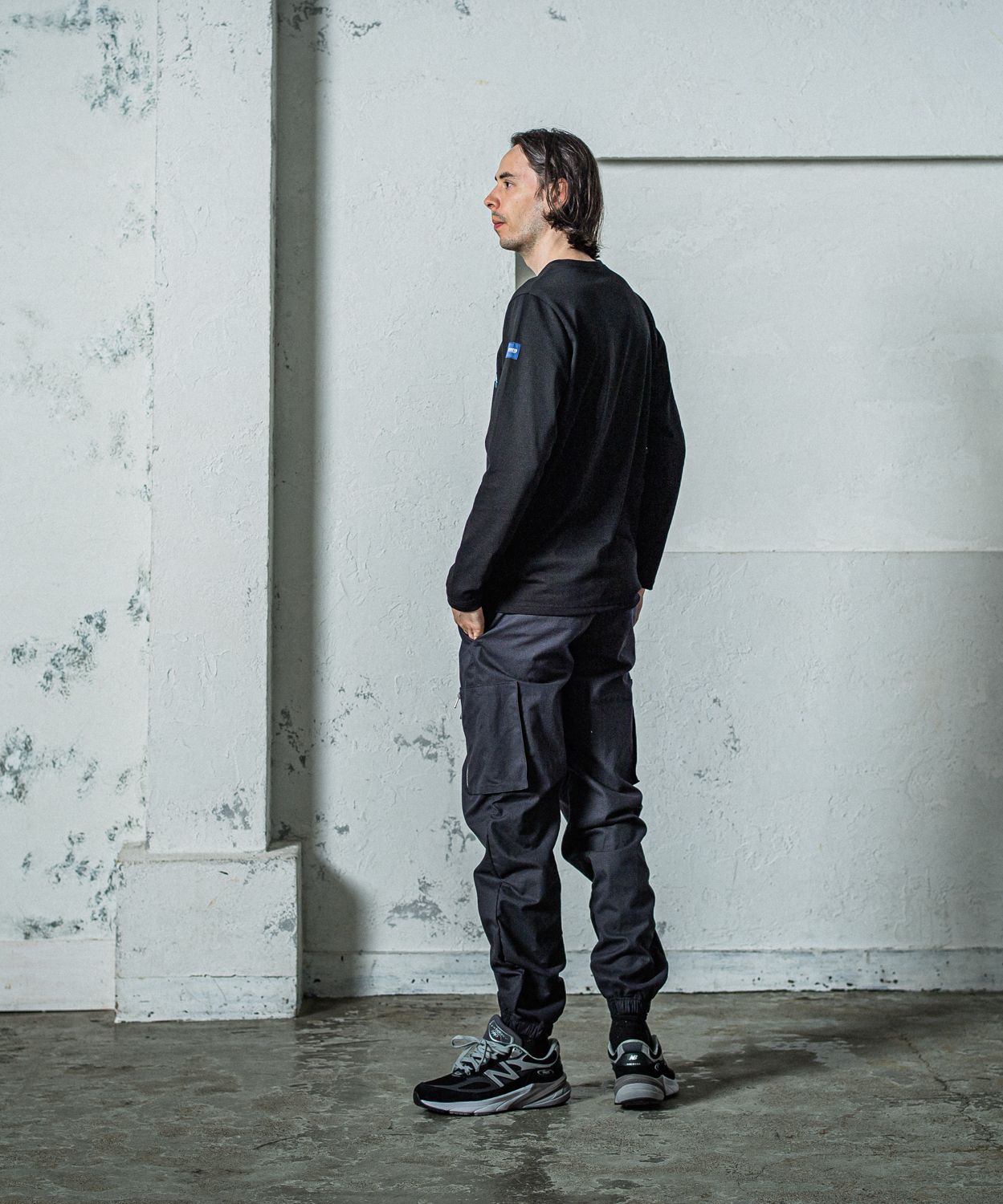 DAVID CARGO PANTS / RC35-ST-040 / ミリタリー裾ゴムカーゴパンツ / ブラック