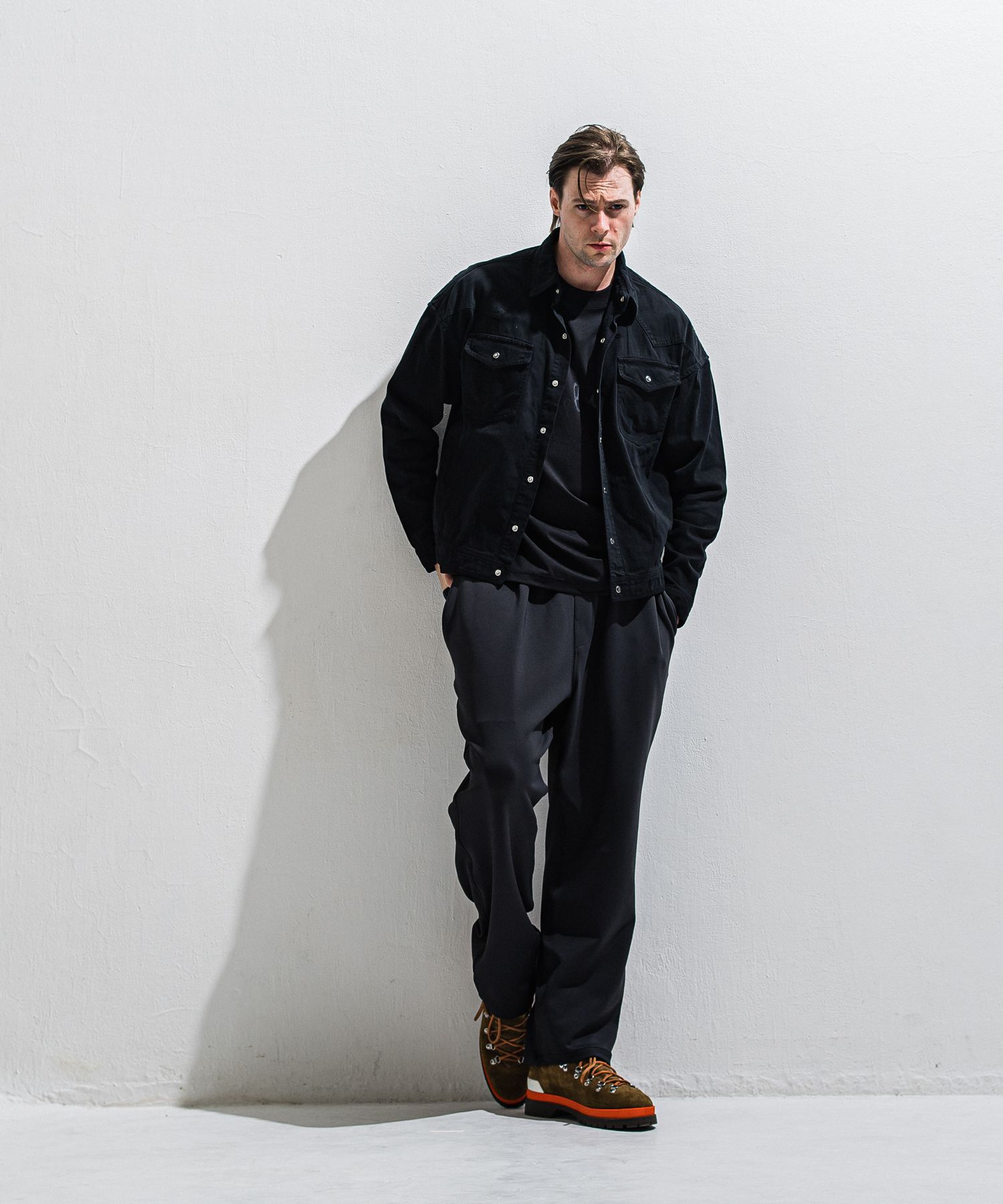 EMILIO DB WIDE PANTS / DP1-ST-003 / ダンボールジャージスーパーワイドパンツ / ブラック (3月中旬入荷予定)