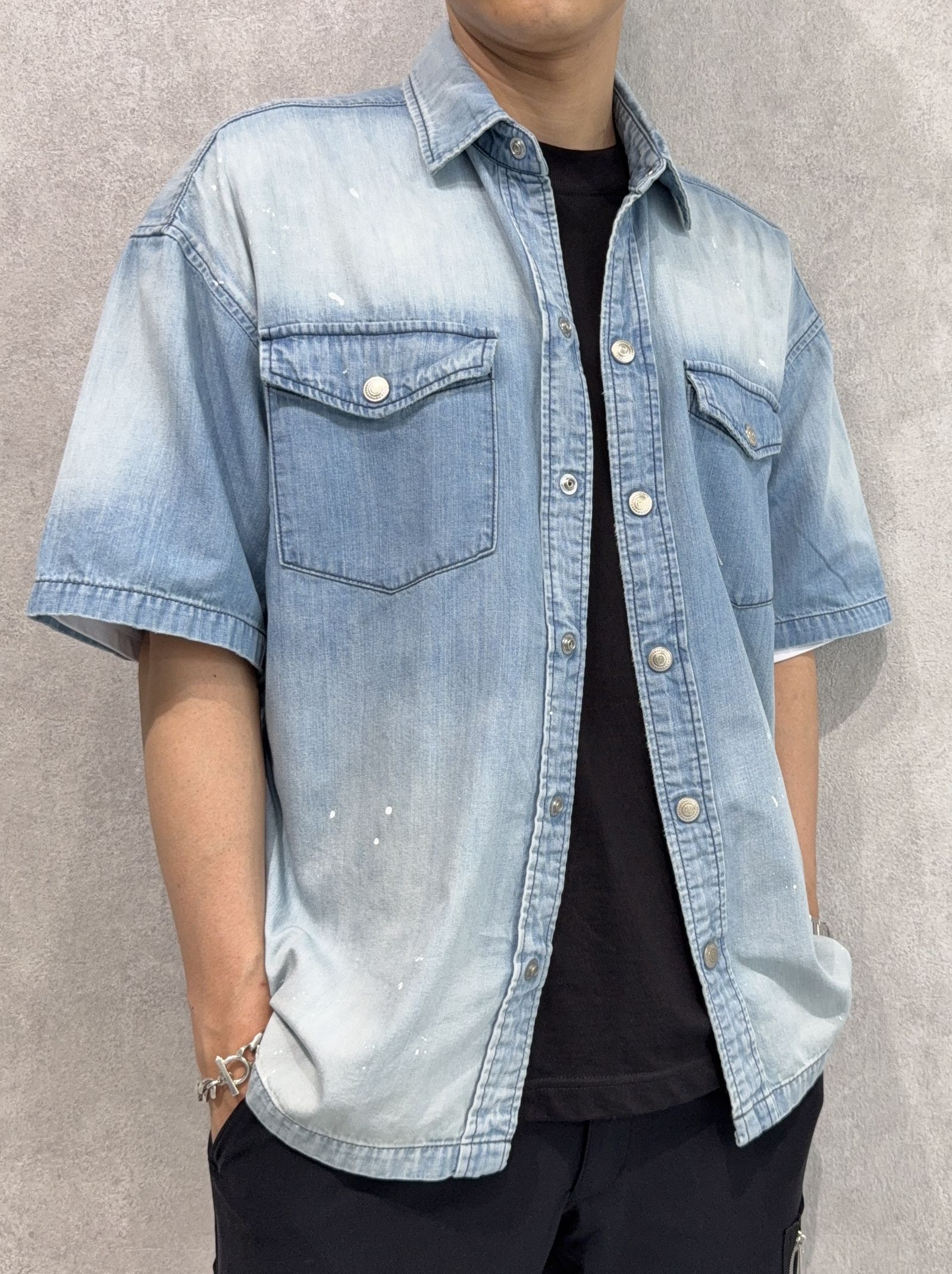 HALF DENIM SHIRTS / RC40-SH-002 / デニム半袖シャツ / ライトインディゴ