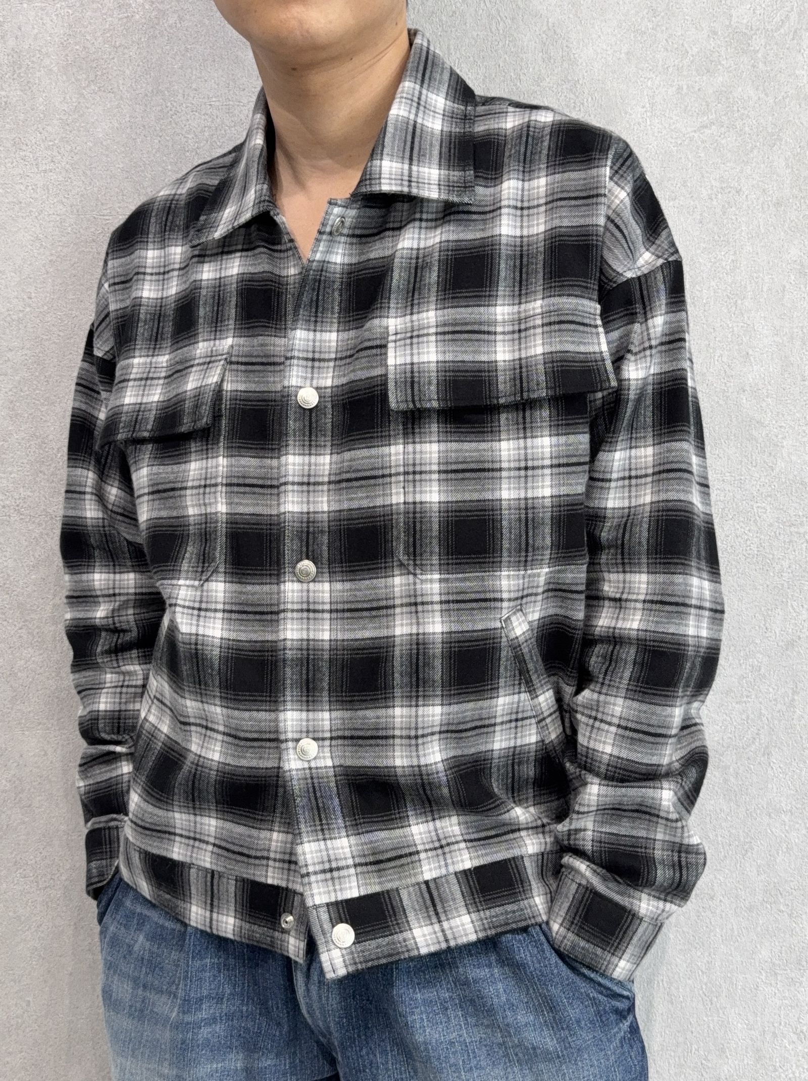 CHECK SHIRT JACKET / RC41-SH-003 / チェックシャツジャケット / ブラック