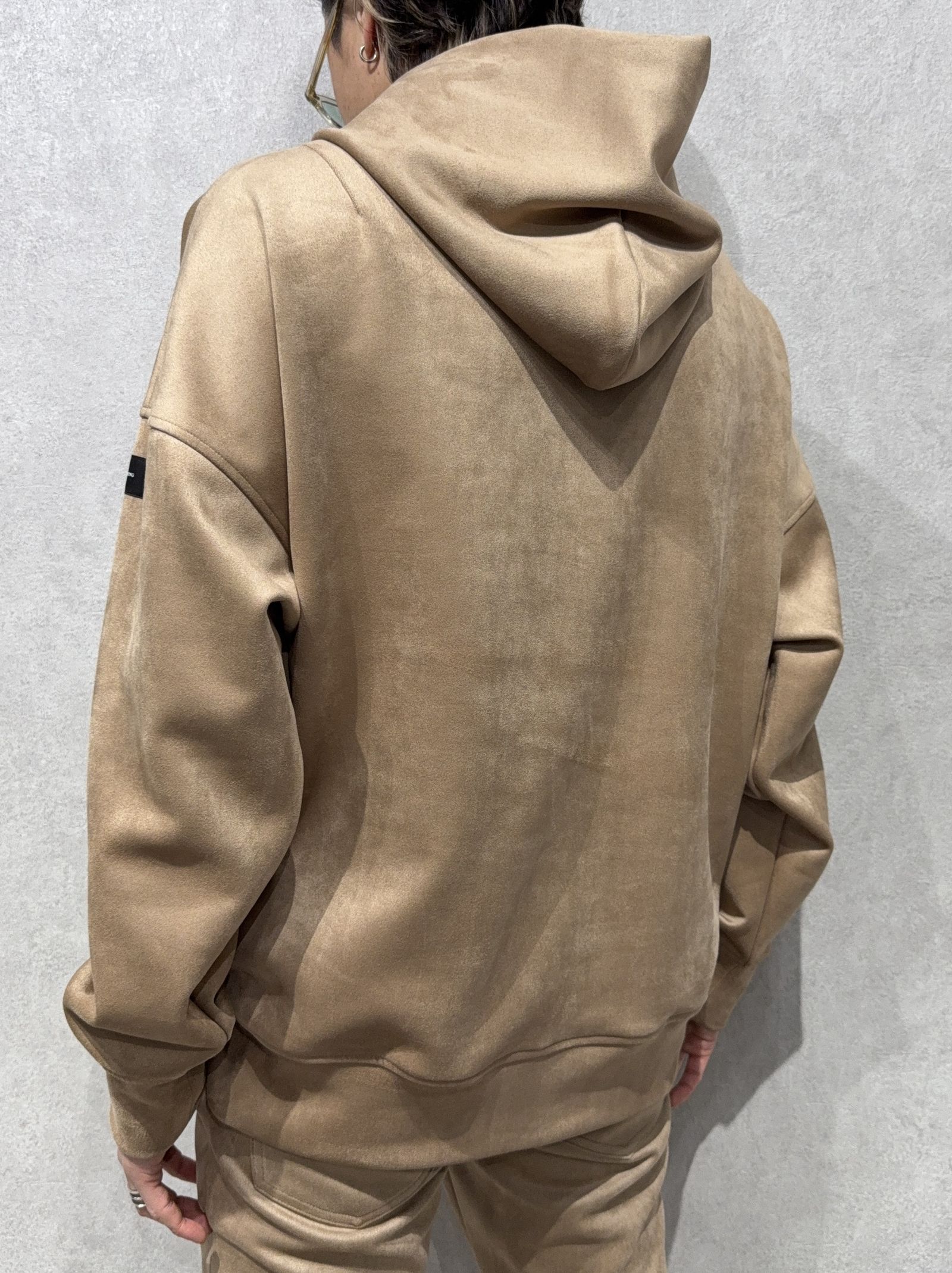 SUEDE LOOSE HOODIE / RC38-C-006 / スエードパーカー / ブラウン