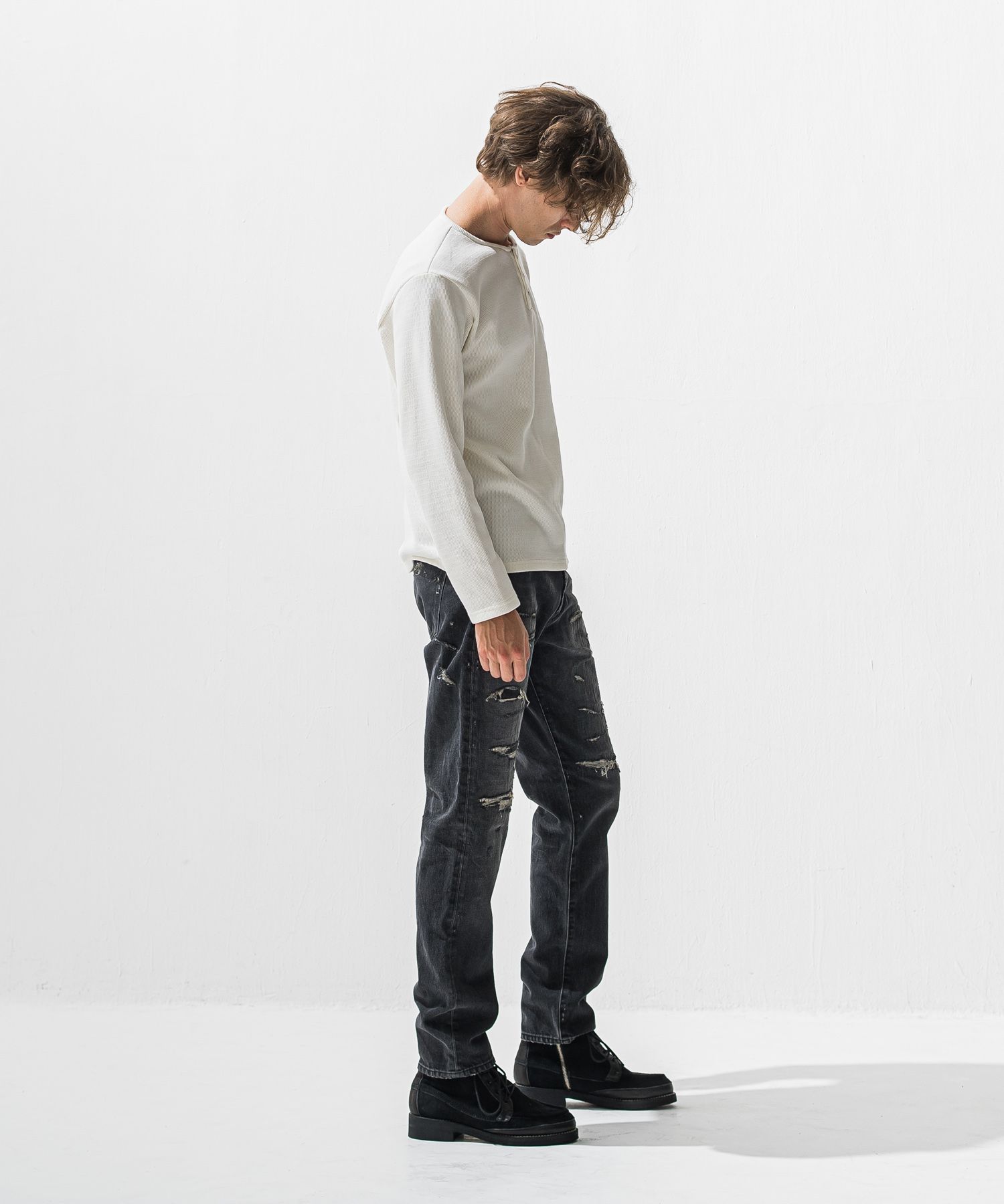 SCOTT JEANSS / RC42-ST-006 / レギュラーテーパードデニムパンツ / ブラックユーズド (12月中旬入荷予定)