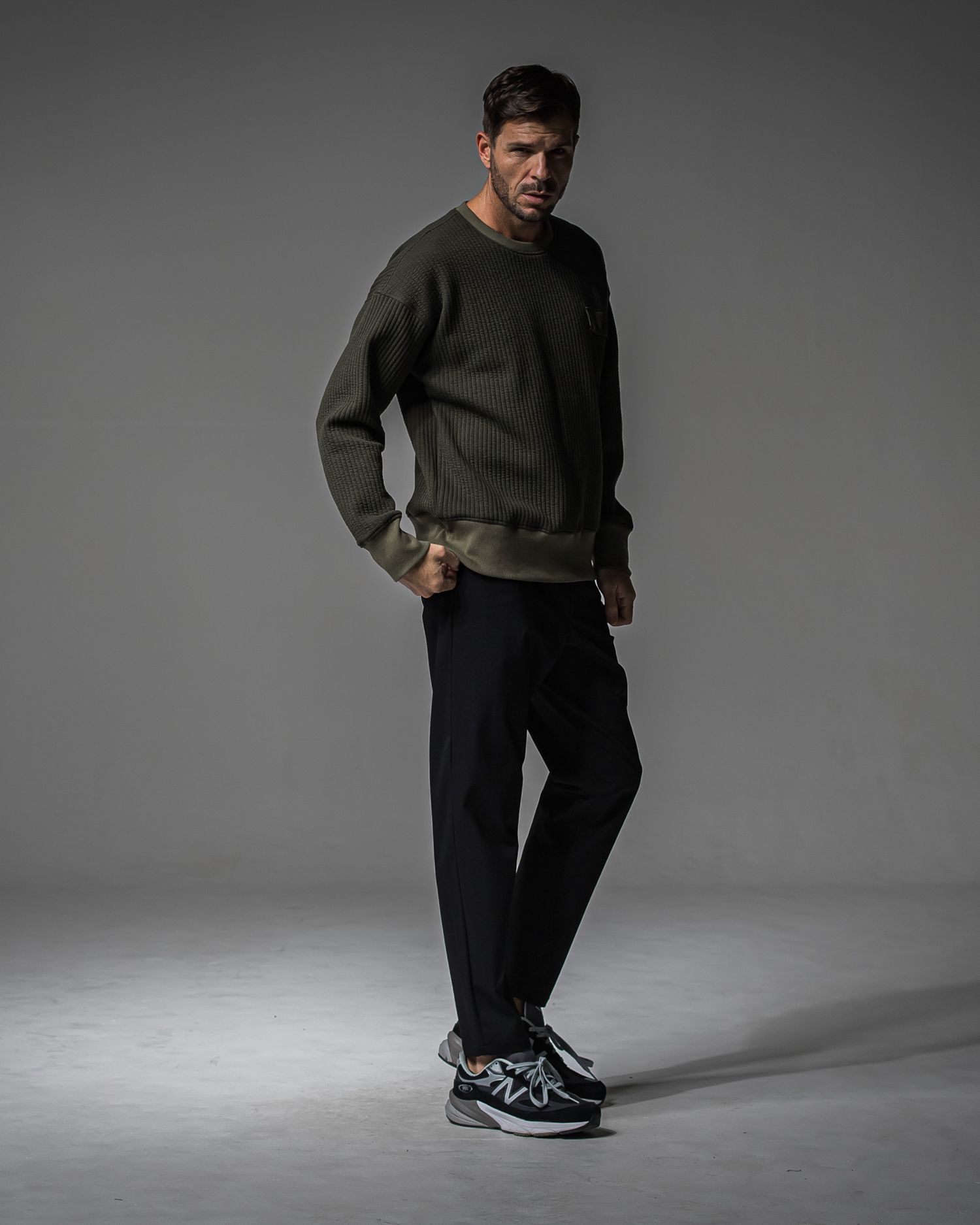 PAT WIDE EASY PANTS / RC37-ST-036BN / ワイドテーパードパンツ / オックス ブラック