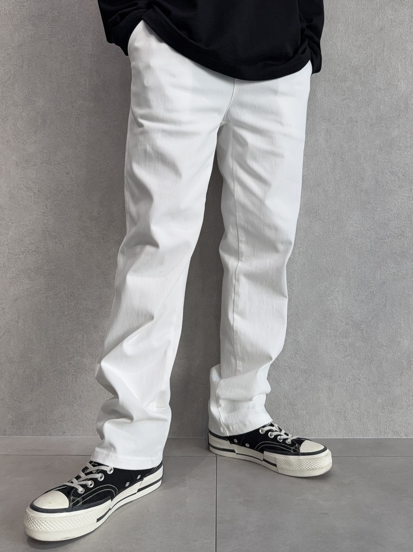 DENIM JERSEY WIDE PT / RC39-ST-016WTD / ライトオンスデニムジャージ セミワイドパンツ / ホワイト