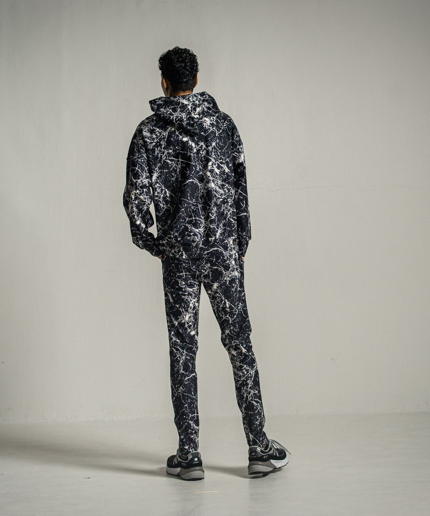 CHRIS EASY PANTS / RC34-ST-016 / ペイント柄イーシーパンツ / ブラック