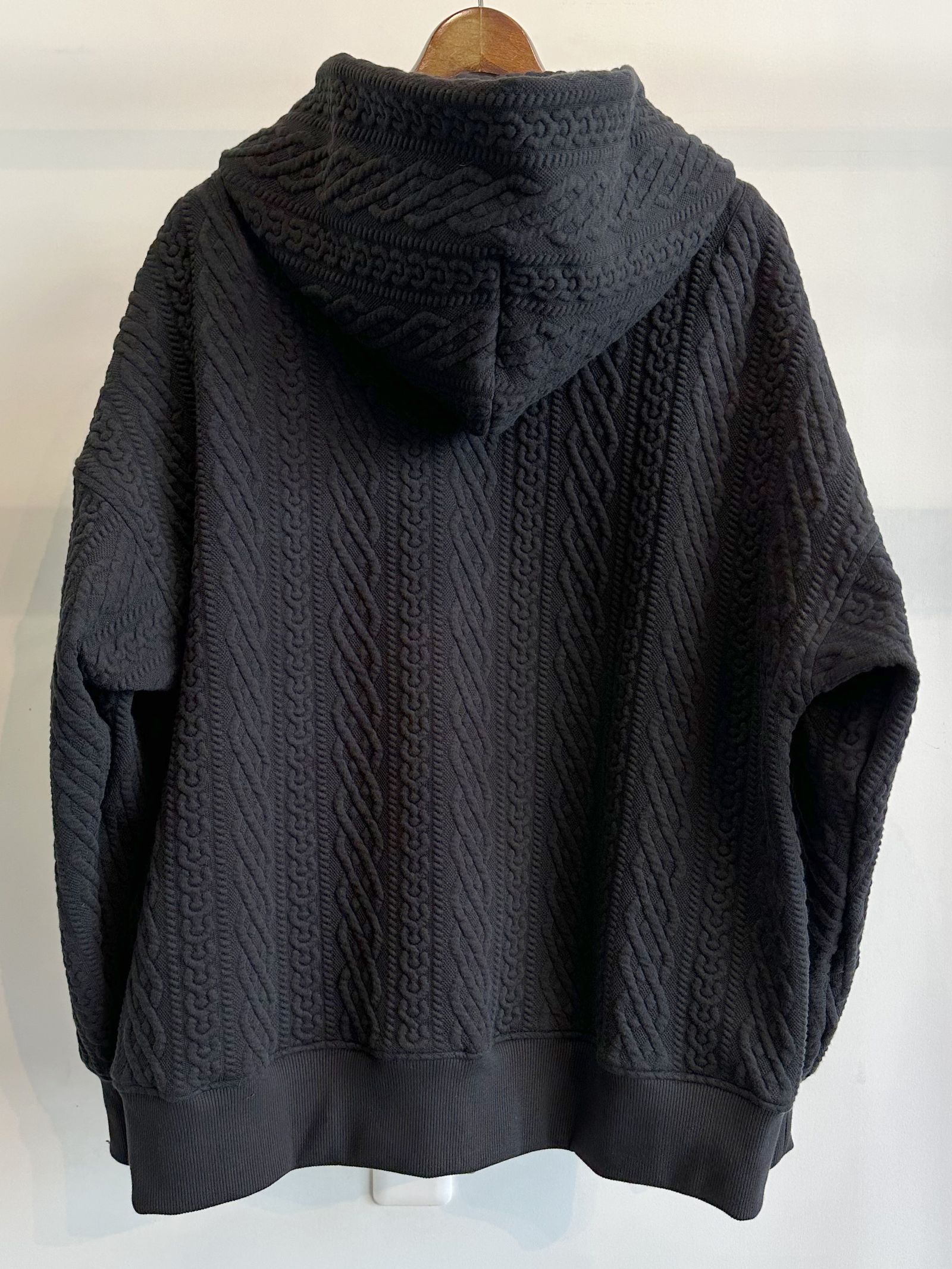 ROPE ZIP LOOSE HOODIE / RC29-C-004 / キルティングジップパーカー / ブラック