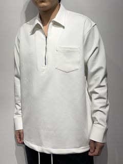 PULLOVER JERSEY SHIRT / RC34-SH-002 / 裏起毛ハーフジップシャツ / ホワイト