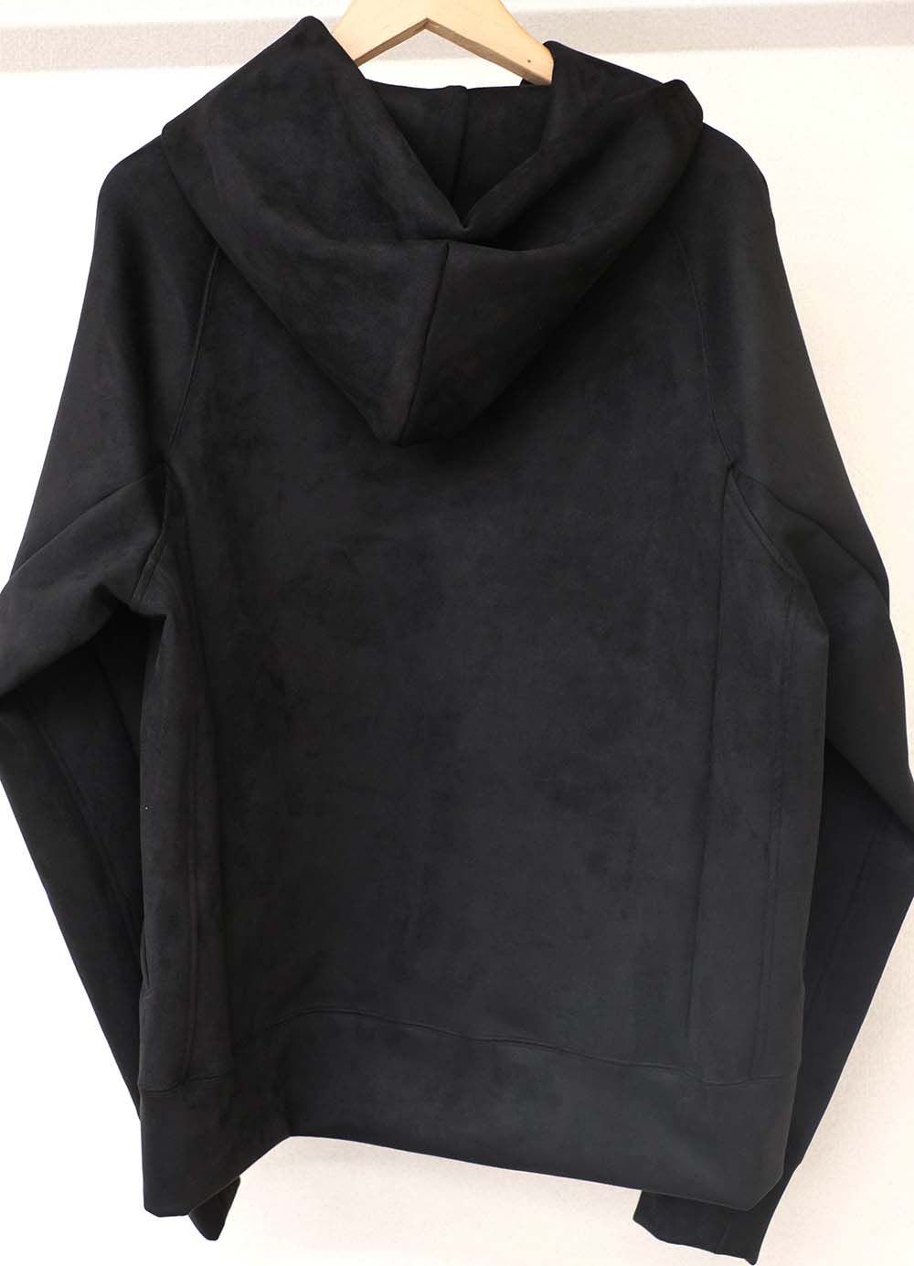 SUEDE JERSEY SOLID PULLOVER HOODIE / OR1-C-002 / スエードジャージプルオーバーパーカー / ブラック