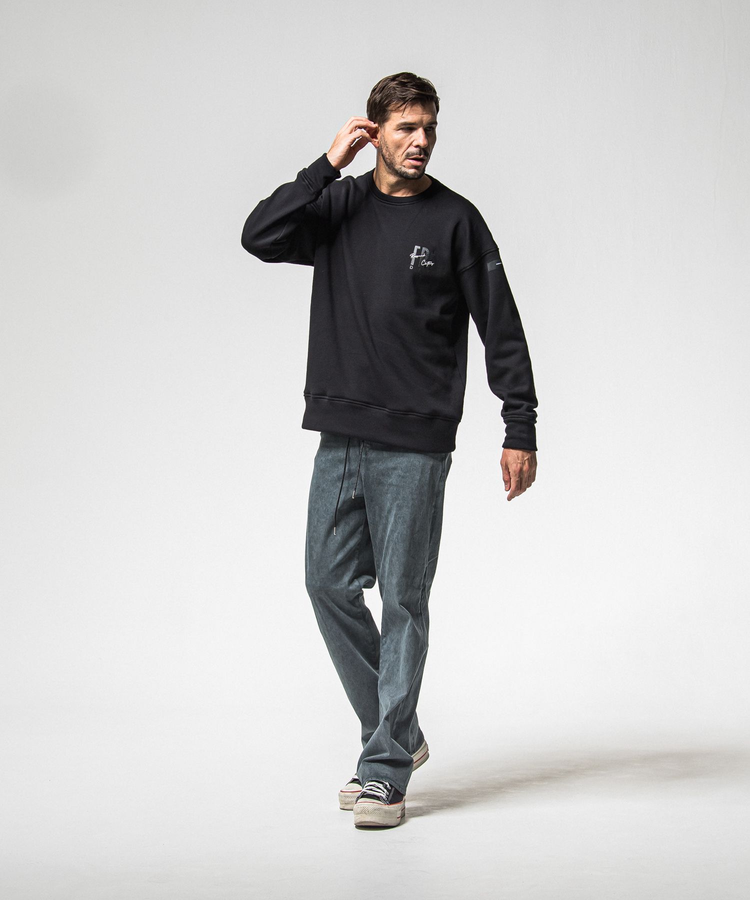 KING DENIM JERSEY / BASIC-ST-005 / デニムジャージバギーワイドパンツ / ピグメントブラック (12月中旬入荷予定)