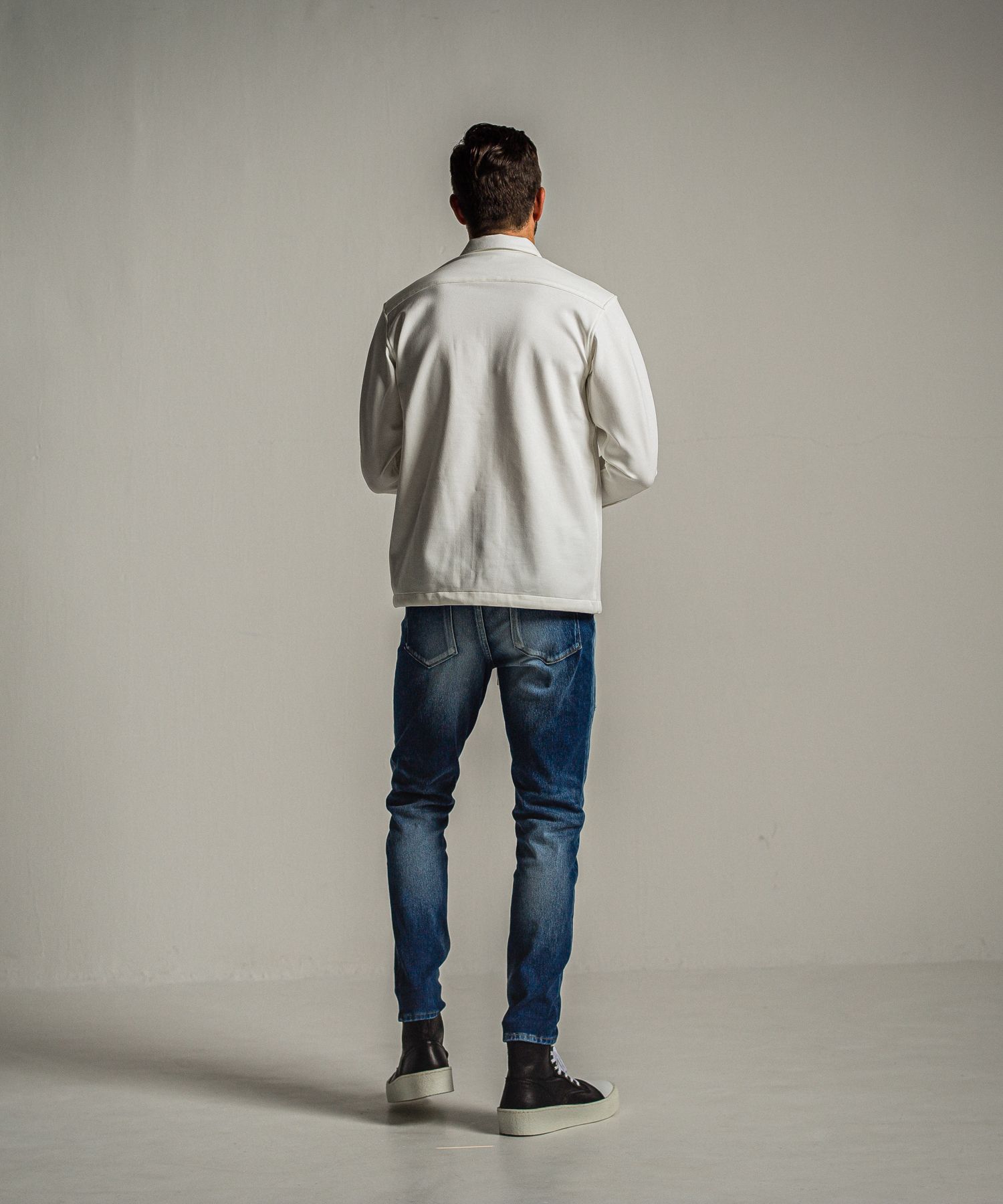 PULLOVER JERSEY SHIRT / RC34-SH-002 / 裏起毛ハーフジップシャツ / ホワイト