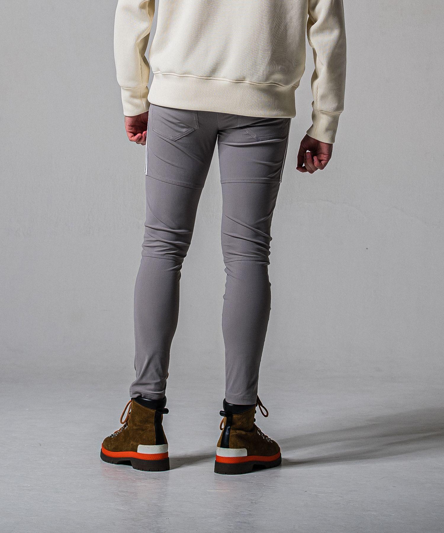 JOHNSON LINE NYLON PT / BASIC-ST-009 / ジョンソンナイロンラインパンツ / グレー×ホワイト (3月上旬入荷予定)