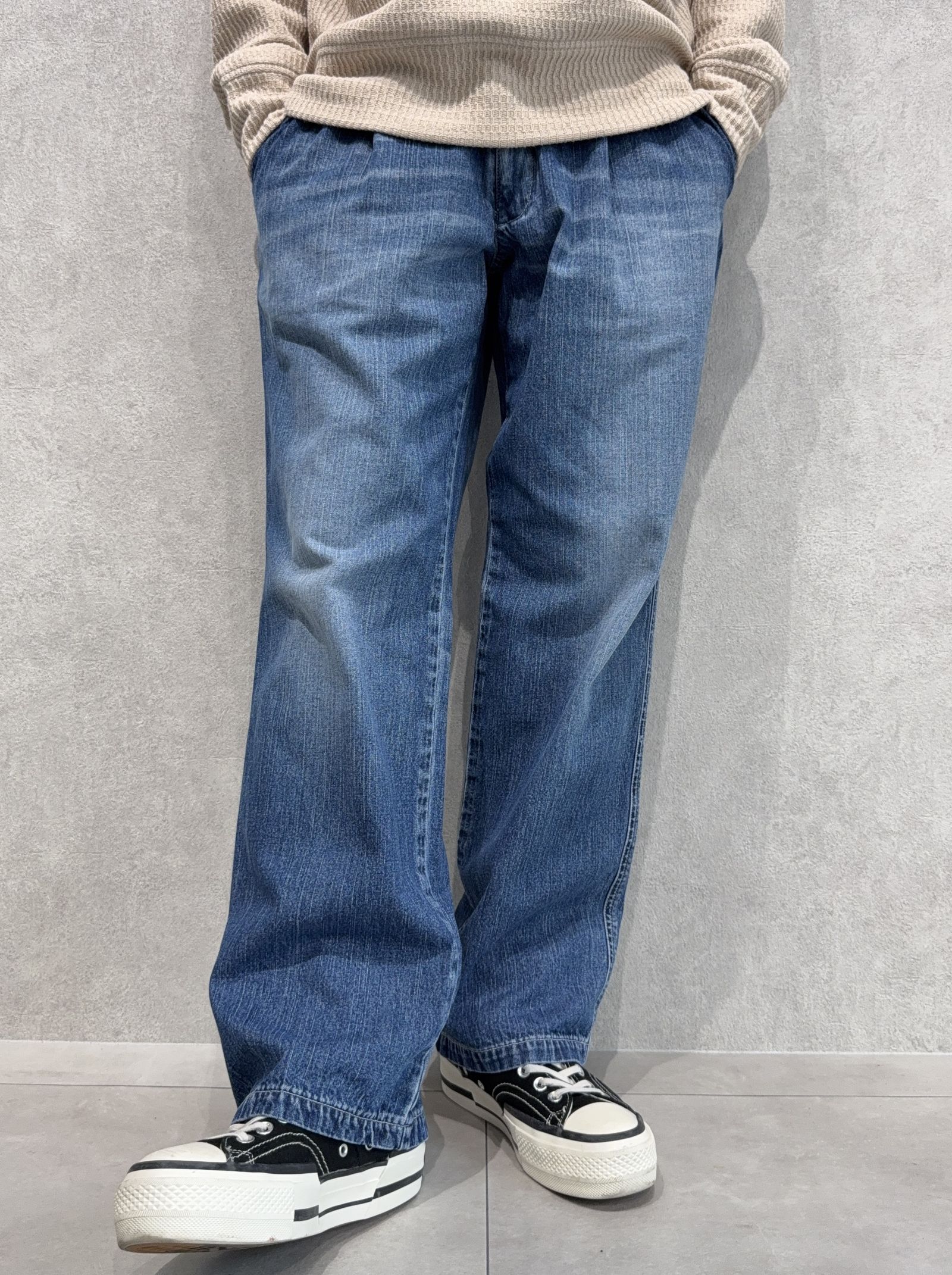 WK PT / RC41-ST-042 / ワンタックワークデニムパンツ / インディゴユーズド