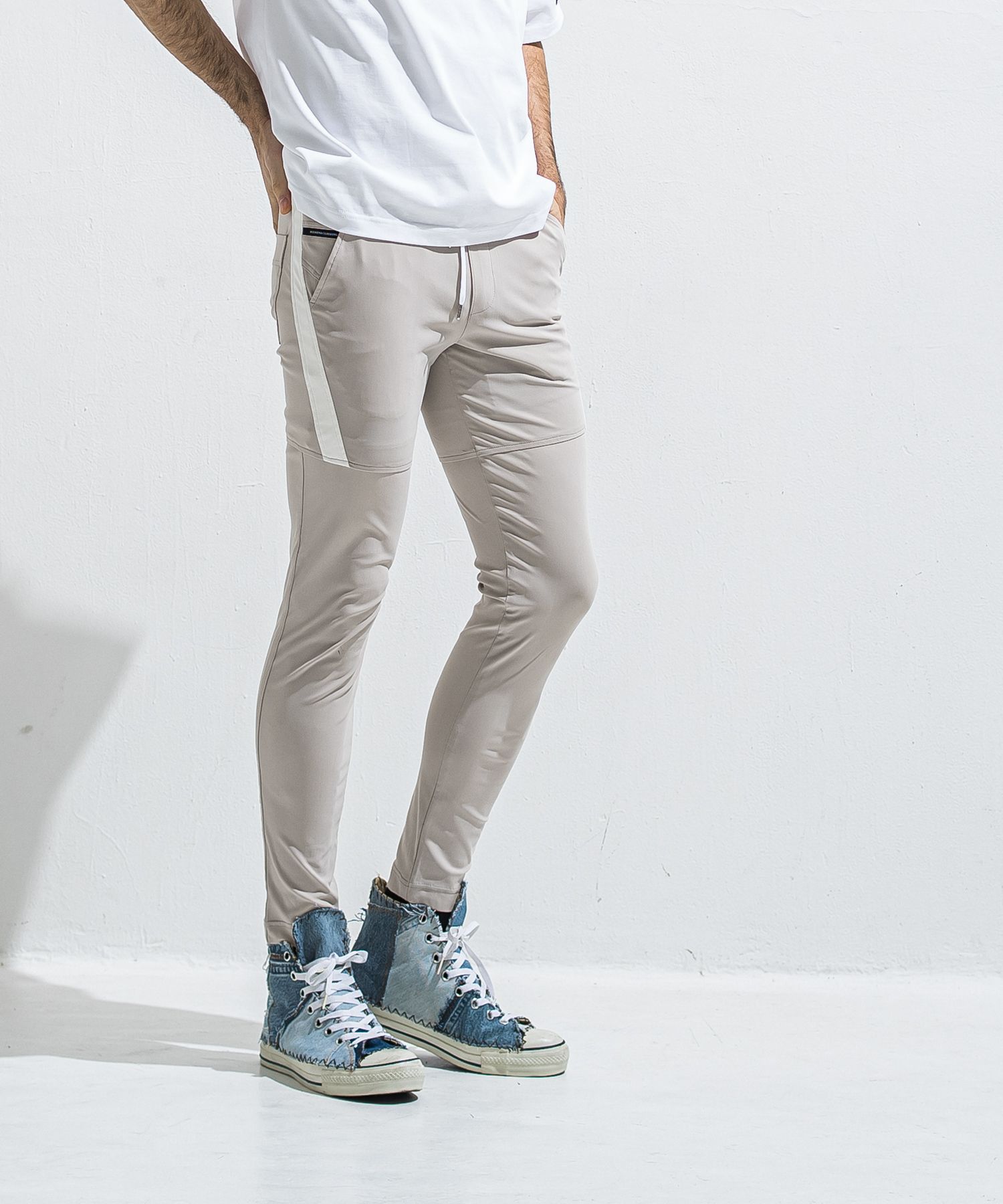 TYLER NYLON PANTS / RC40-ST-026 / レザーラインナイロンパンツ / グレージュ (5月中旬入荷予定)