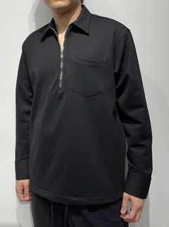 PULLOVER JERSEY SHIRT / RC34-SH-002 / 裏起毛ハーフジップシャツ / ブラック